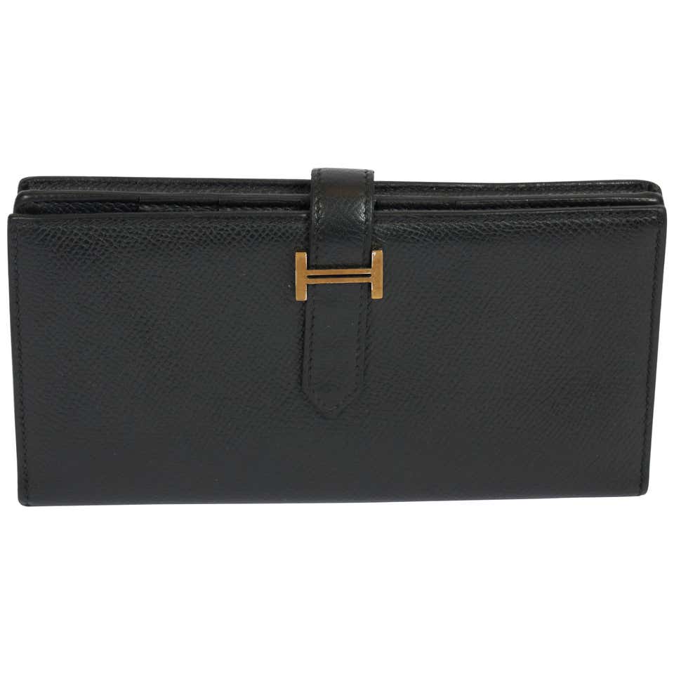 Hermes Black Epsom Bifold Wallet For Sale at 1stdibs