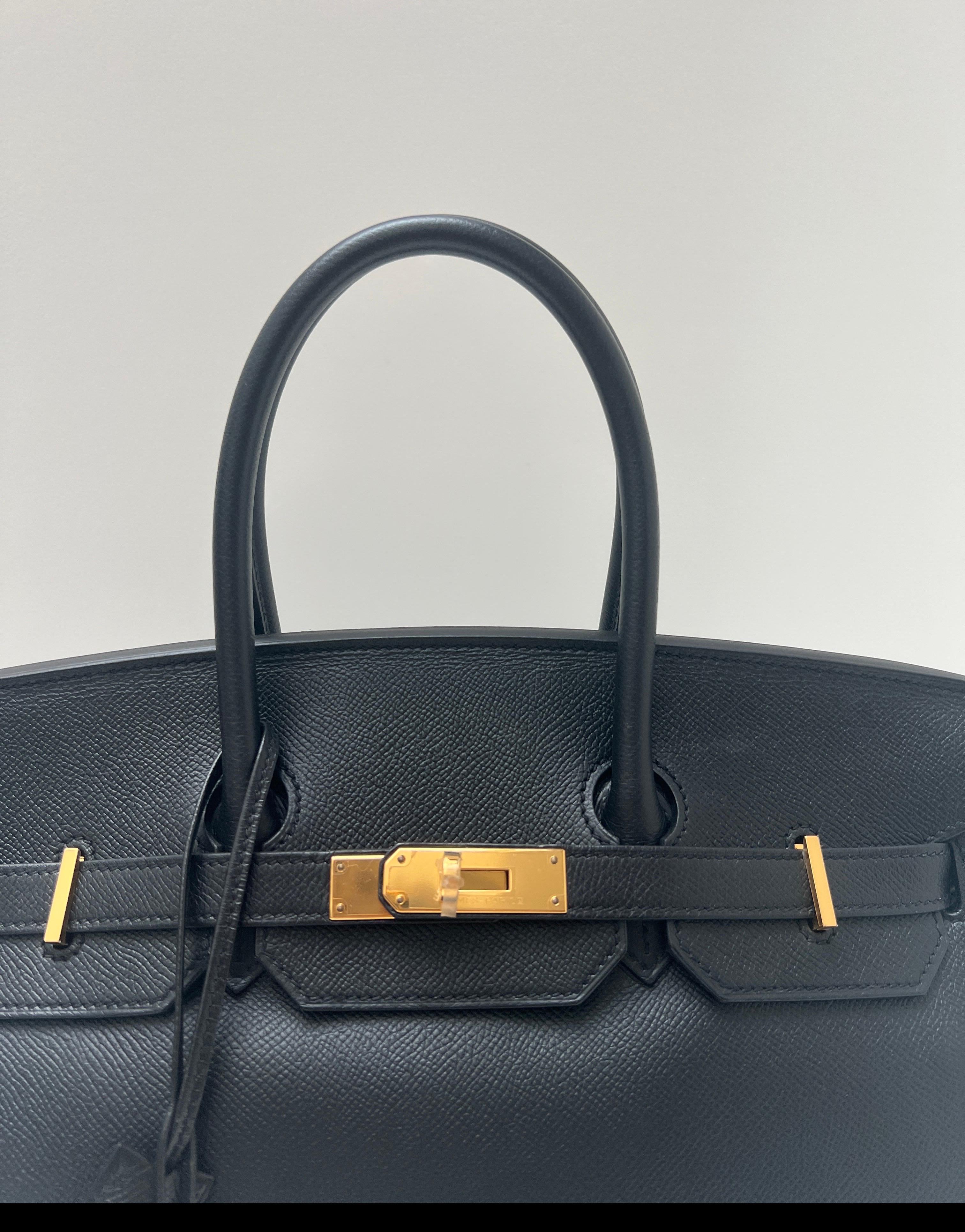 Borsa Hermes Birkin 35 nera Epsom in vendita 5