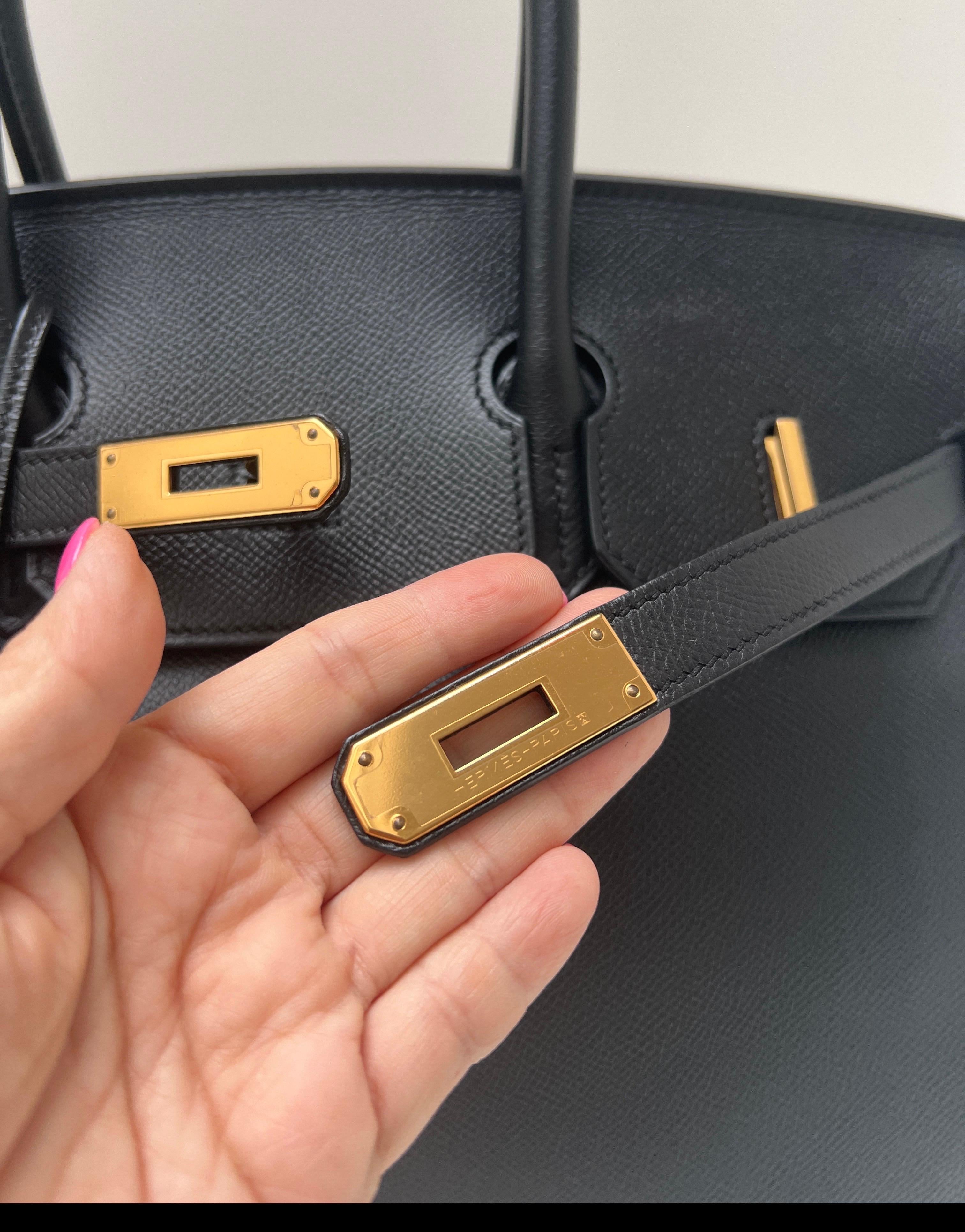 Borsa Hermes Birkin 35 nera Epsom in vendita 6