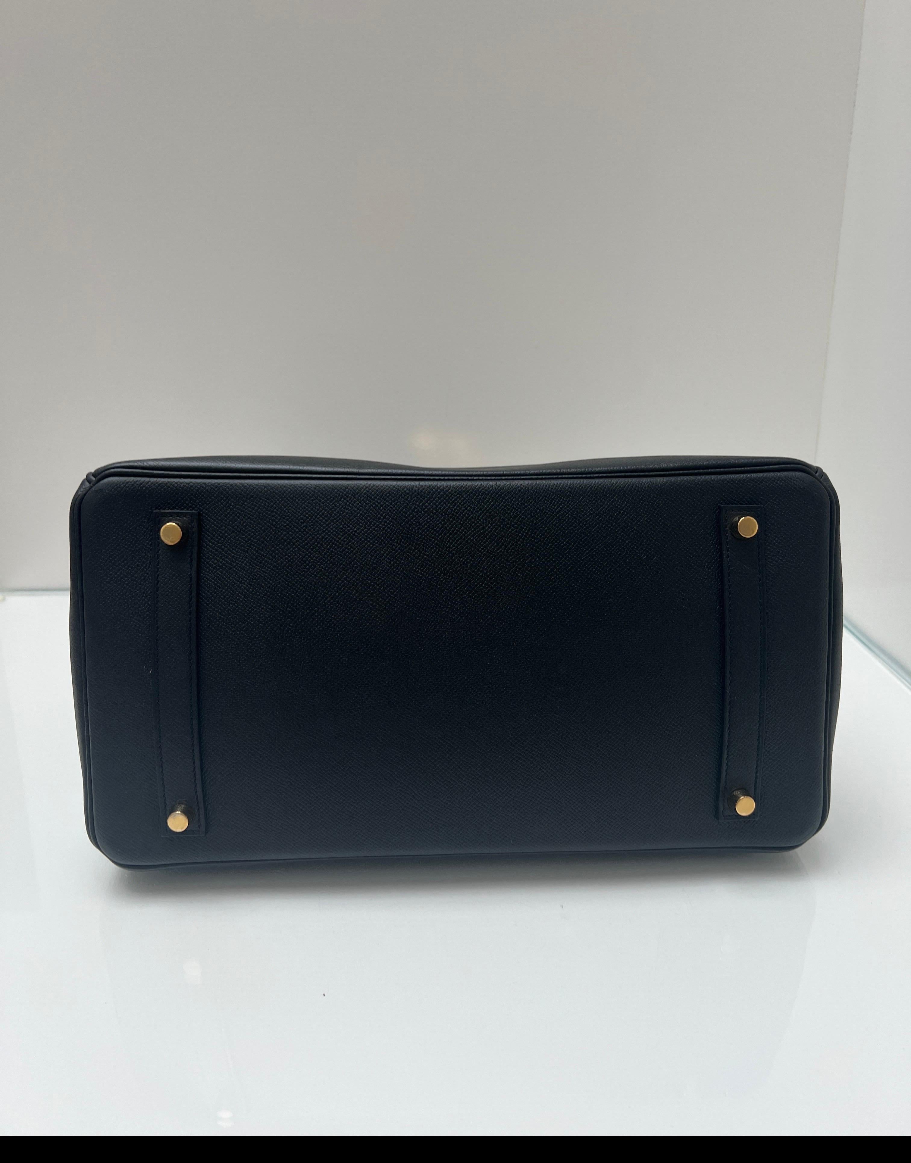 Borsa Hermes Birkin 35 nera Epsom in vendita 1