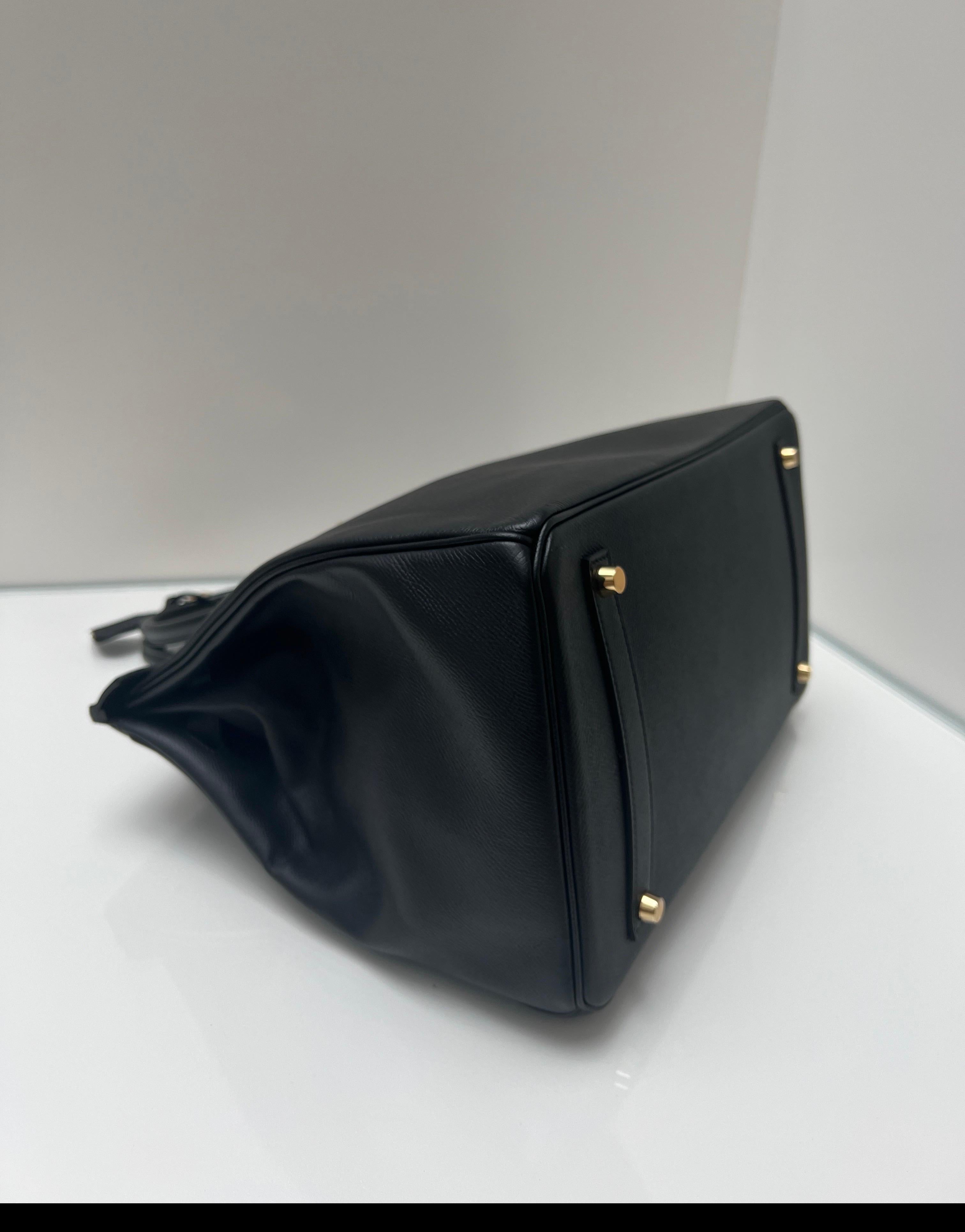 Borsa Hermes Birkin 35 nera Epsom in vendita 2