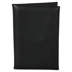 Hermès Black Epsom Calvi Card Holder