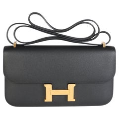 Hermès Black Epsom Constance 1-Elan GHW