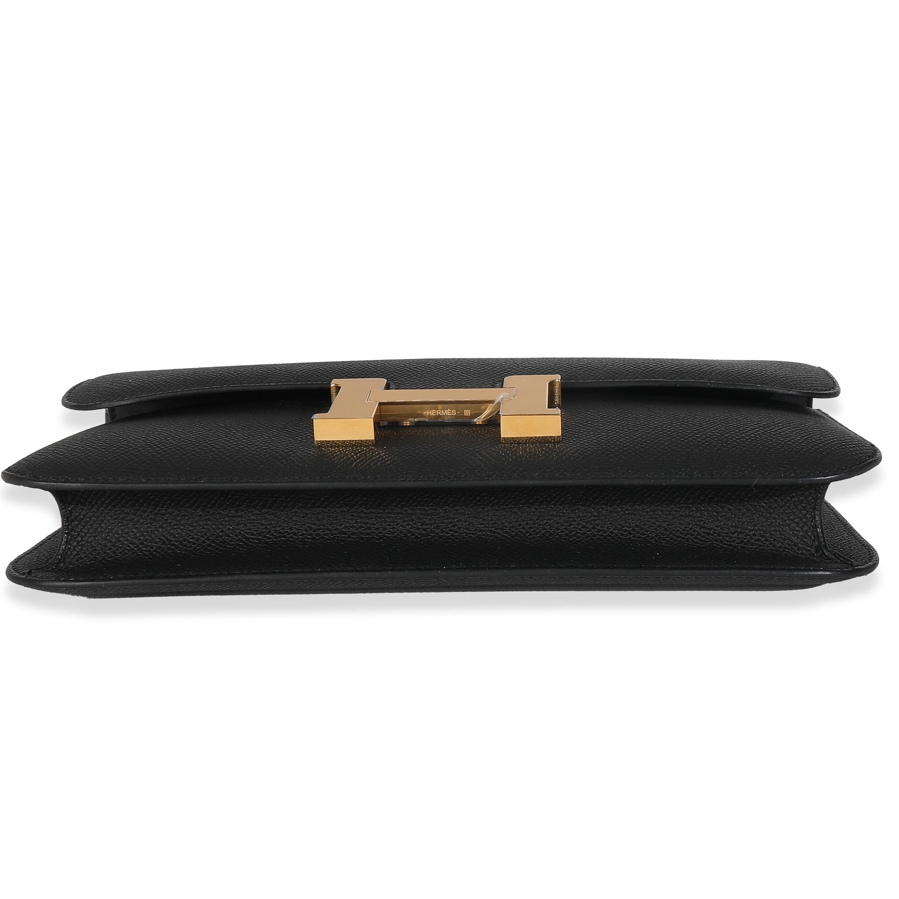 Hermès Noir Epsom Constance Elan GHW en vente 1
