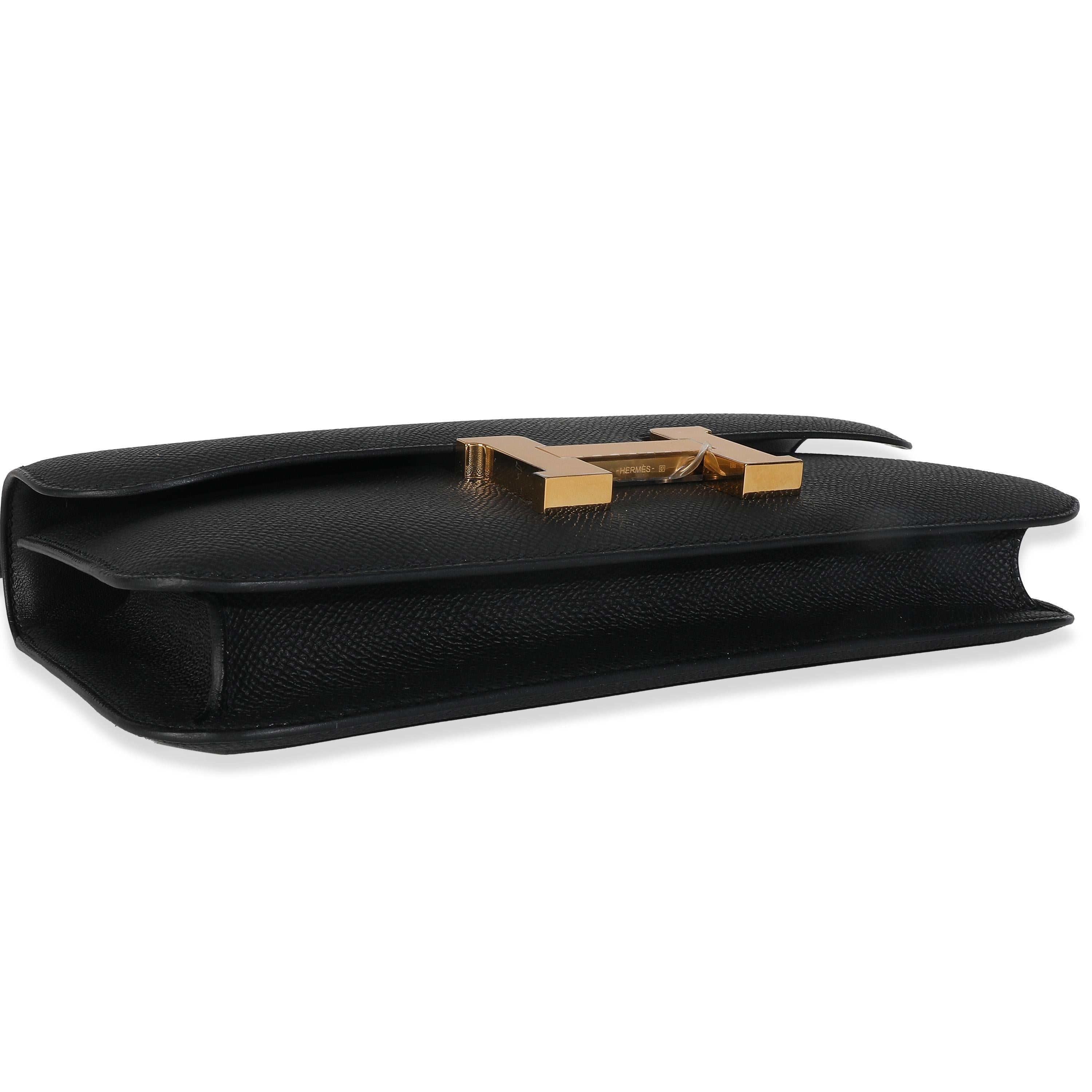 Hermès Noir Epsom Constance Elan GHW en vente 2