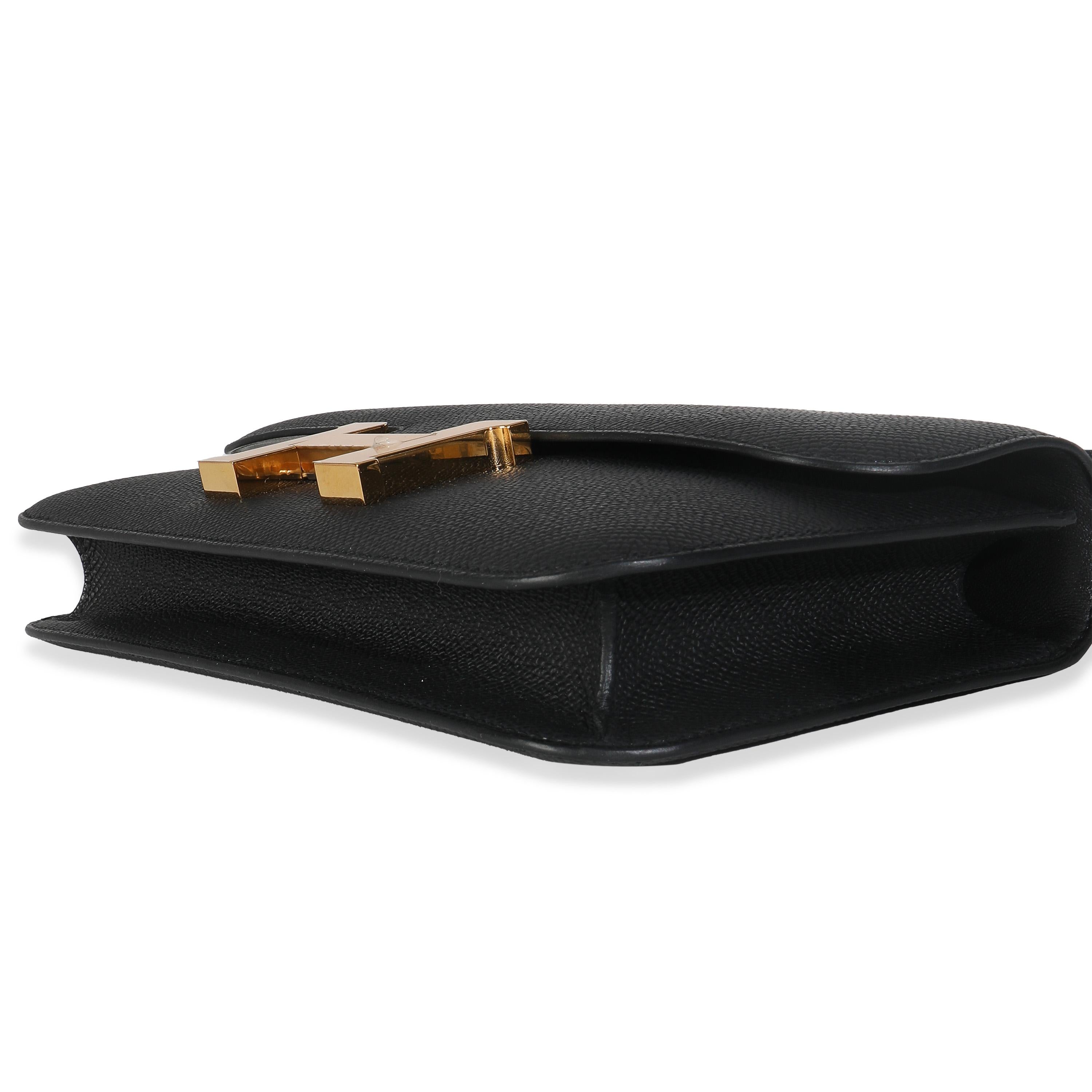 Hermès Noir Epsom Constance Elan GHW en vente 3