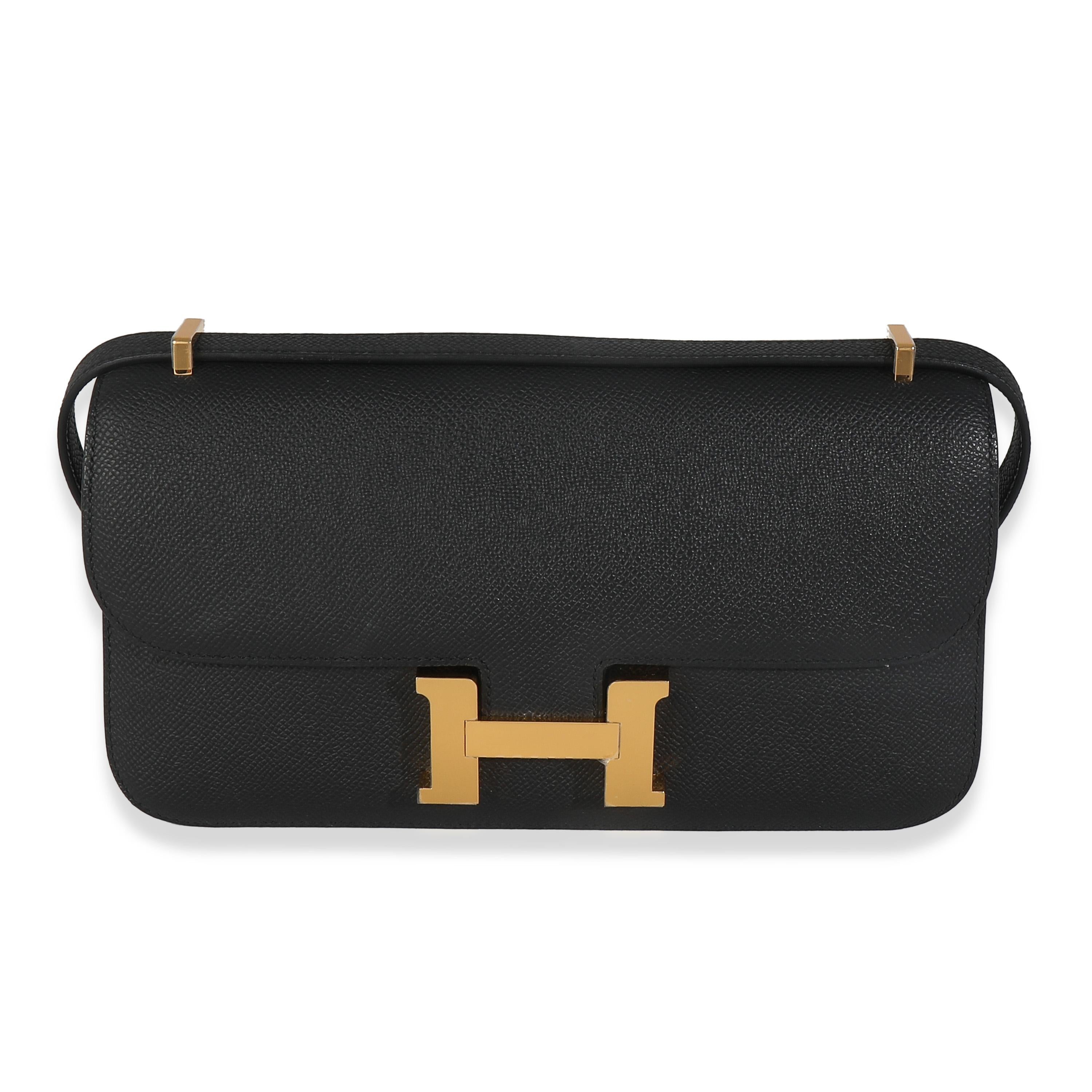 Hermès Noir Epsom Constance Elan GHW en vente 4