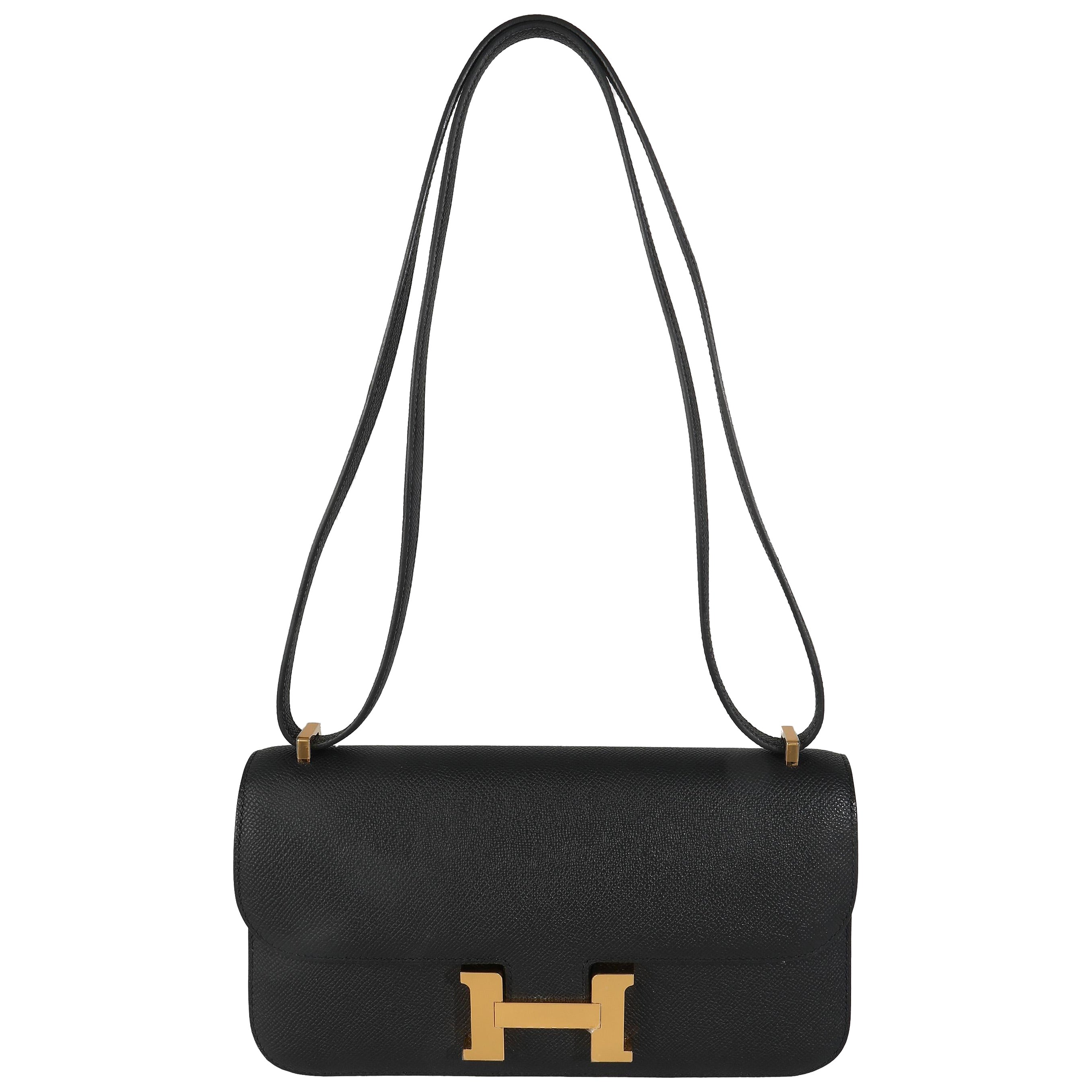Hermès Noir Epsom Constance Elan GHW