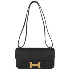 Hermès Noir Epsom Constance Elan GHW