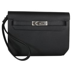 Hermès Black Epsom Kelly Depeches 25 PHW