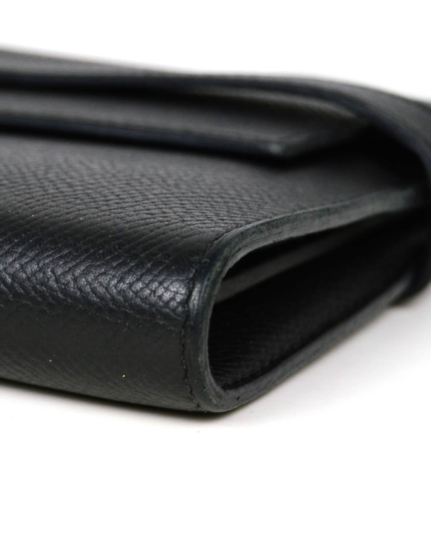 Hermes Black Epsom Kelly Longue Wallet w/ Palladium Hardware rt. $3, 375 1