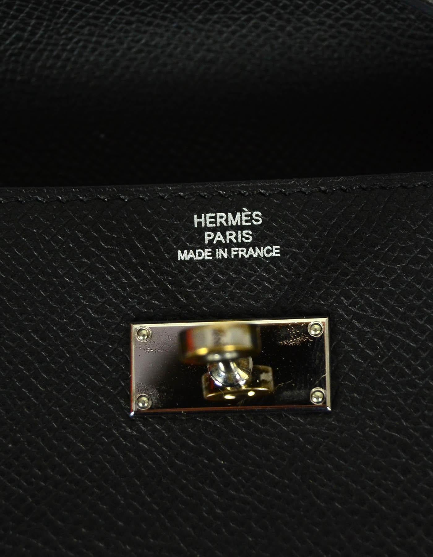 Hermes Black Epsom Kelly Longue Wallet w/ Palladium Hardware rt. $3, 375 4