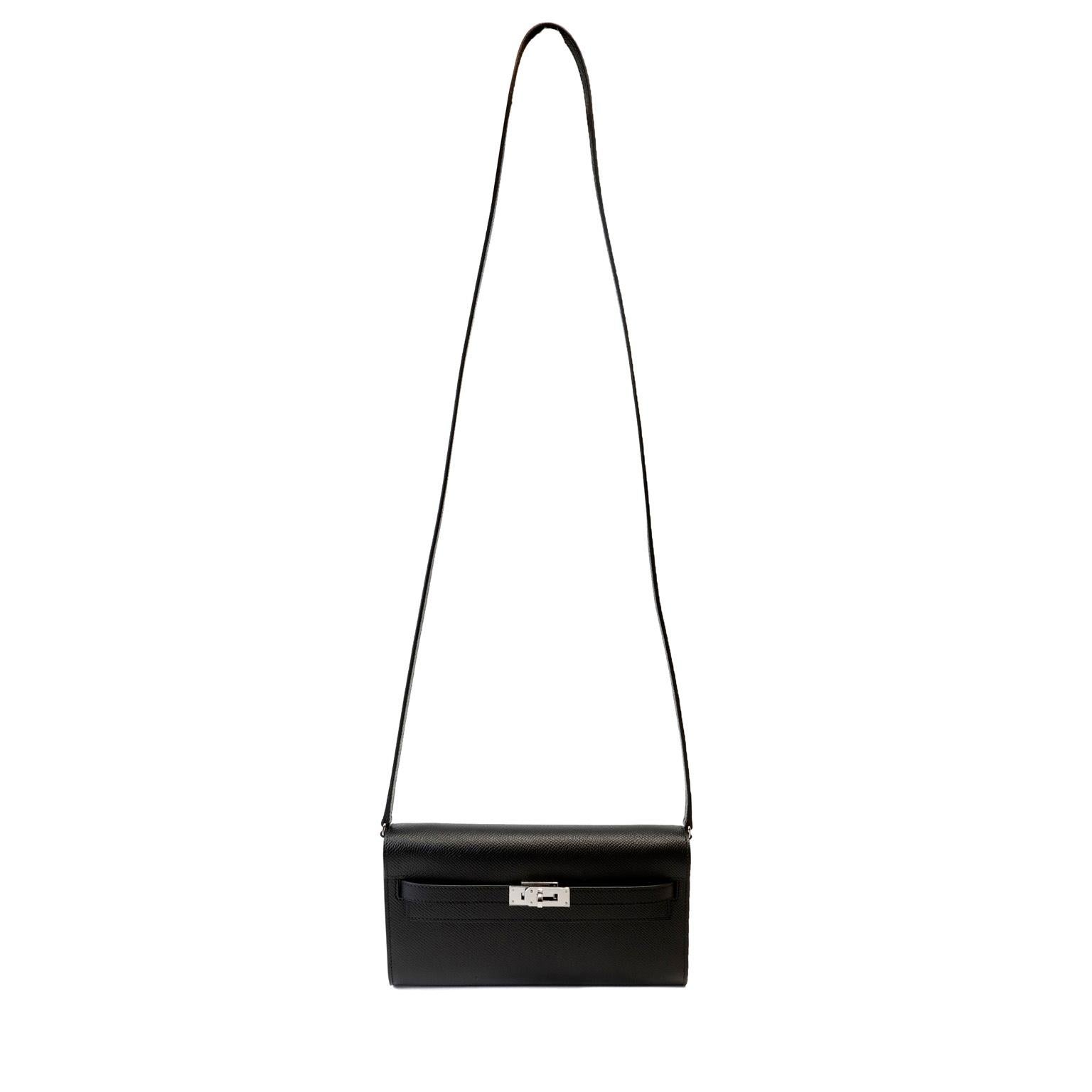 Women's Hermès Black Epsom Kelly To Go Wallet For Sale