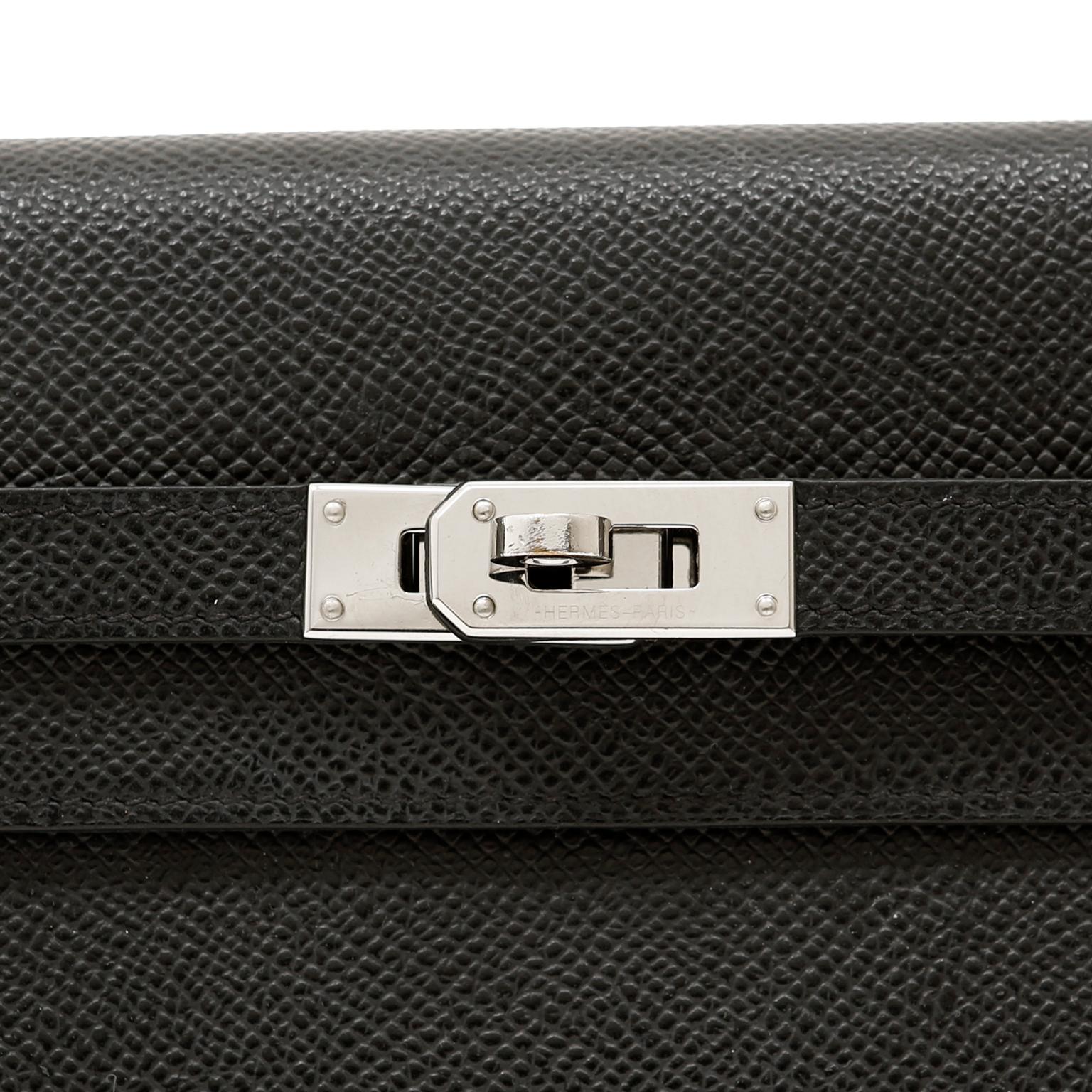 Hermès Black Epsom Kelly Wallet  In Excellent Condition In Palm Beach, FL