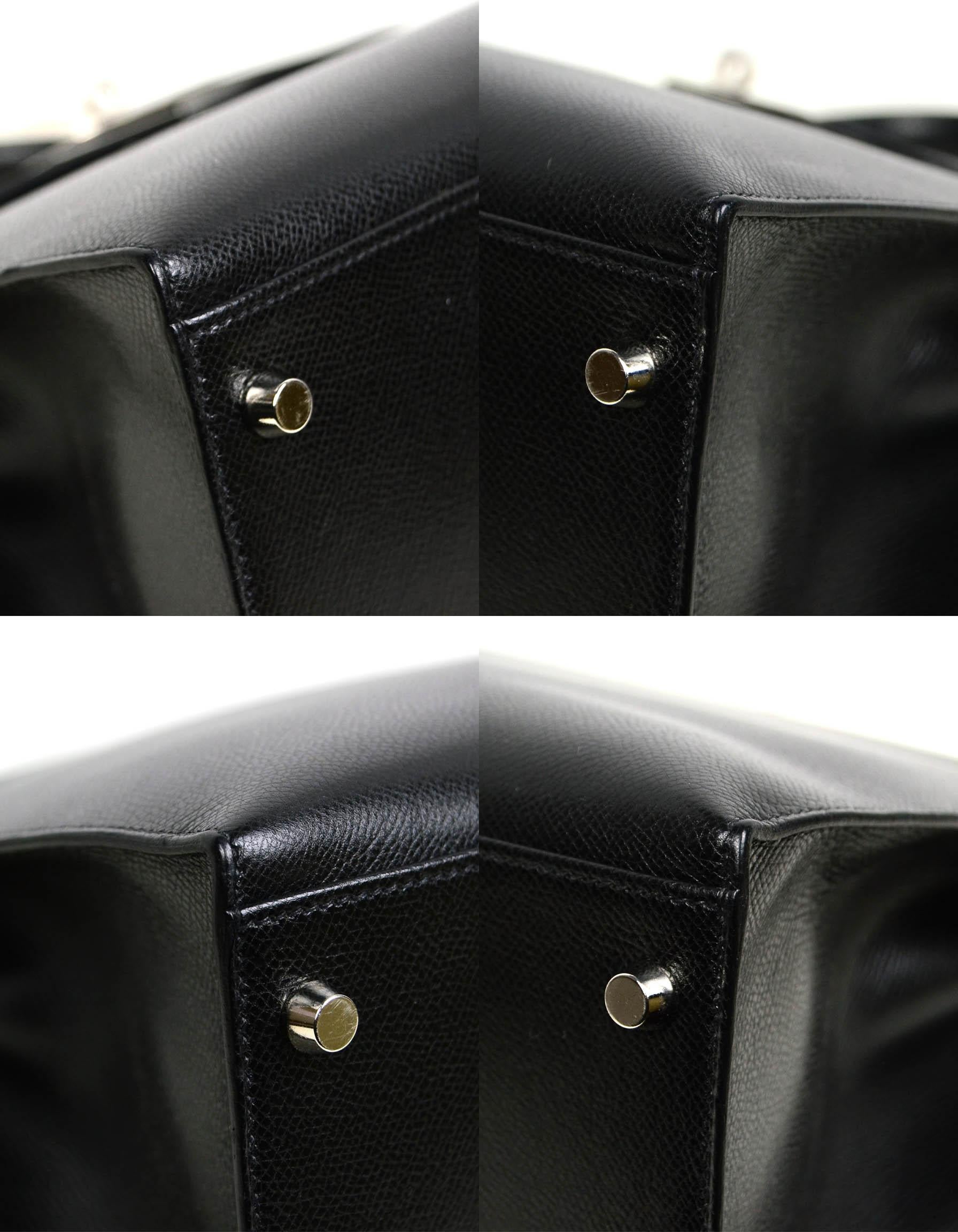 Hermes Schwarz Epsom Leder 32cm Sellier Kelly Tasche mit Palladium Hardware 1