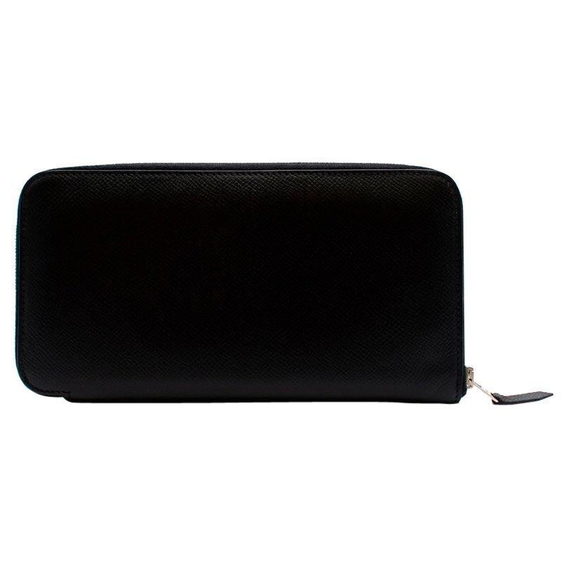 Hermes Black Epsom Leather Azap Classic Wallet PHW For Sale