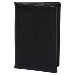Hermès Black Epsom Leather Calvi Cardholder
