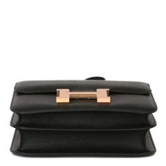 Hermès Black Epsom Leather Constance 24