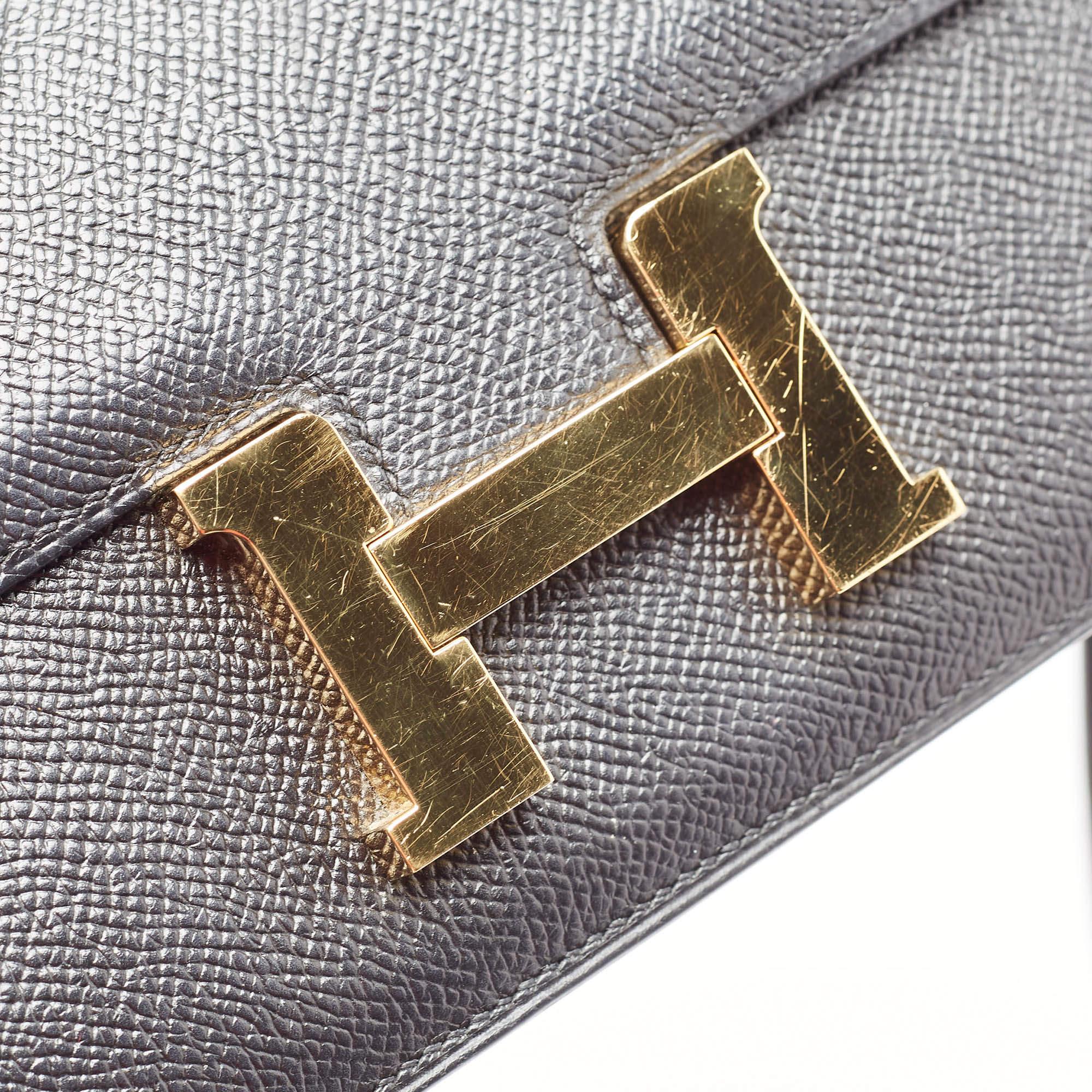Hermes Black Epsom Leather Constance Elan Bag 2