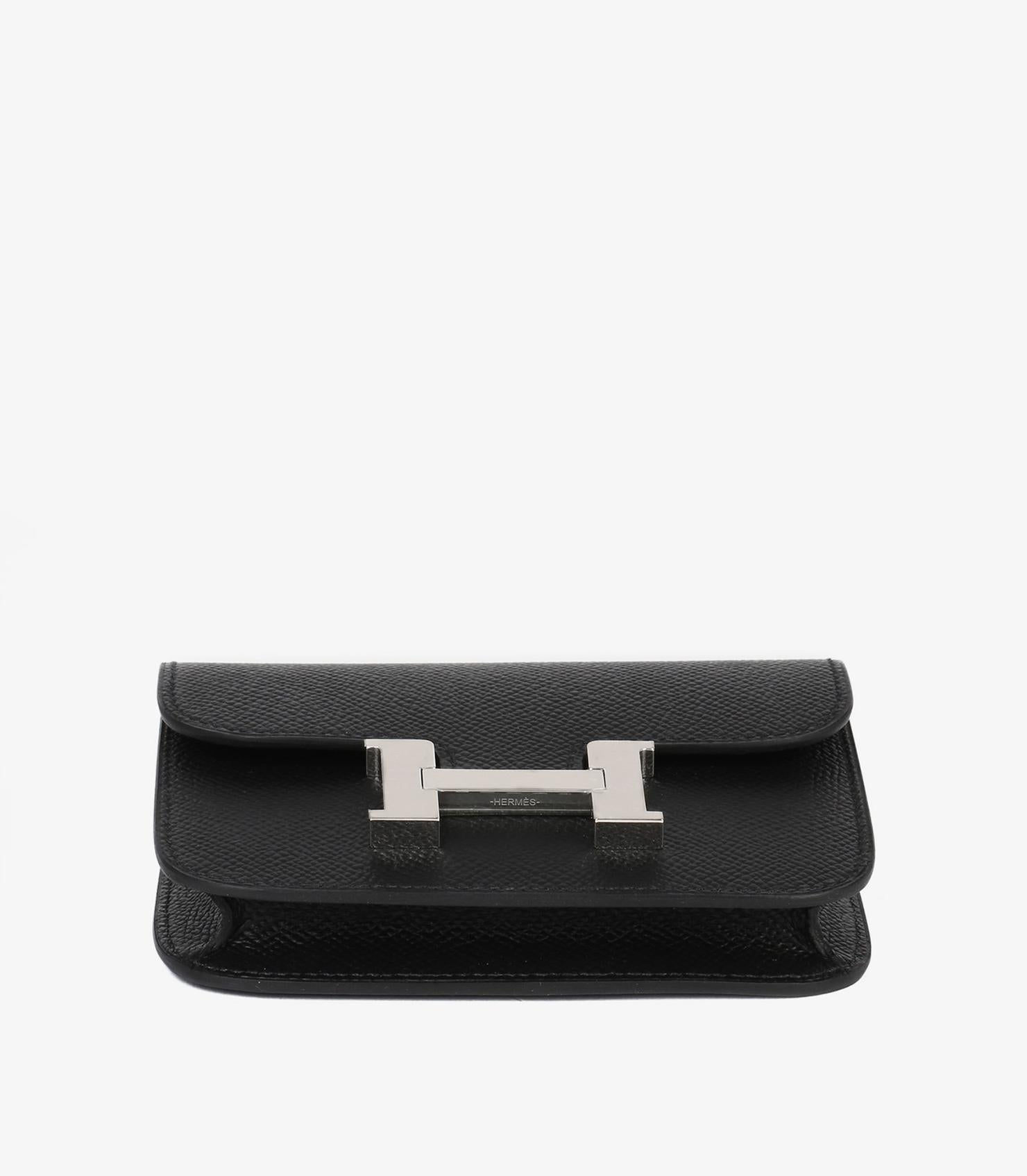 Hermès Black Epsom Leather Constance Slim Wallet 2
