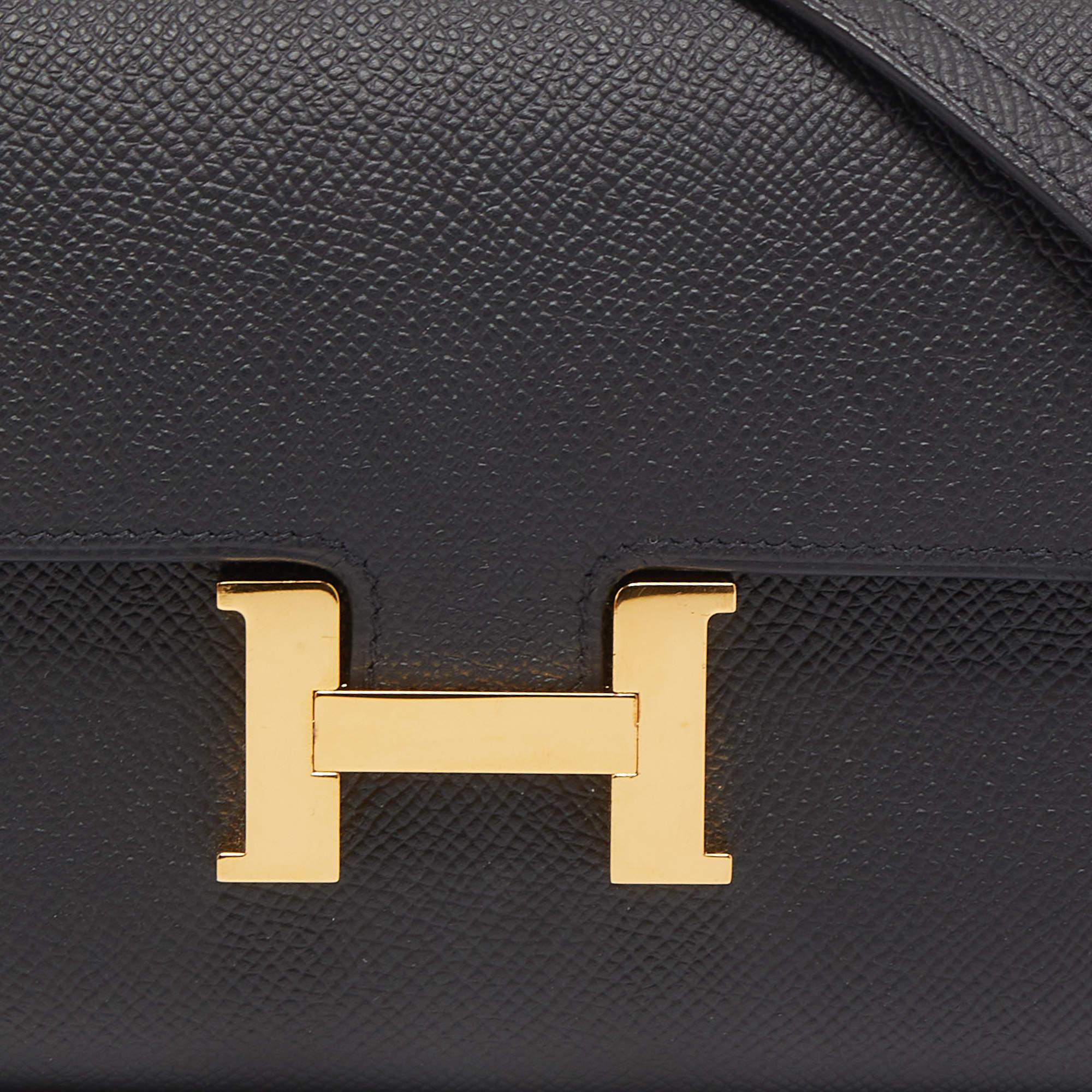 Hermes Black Epsom Leather Constance To Go Cavale Wallet 7