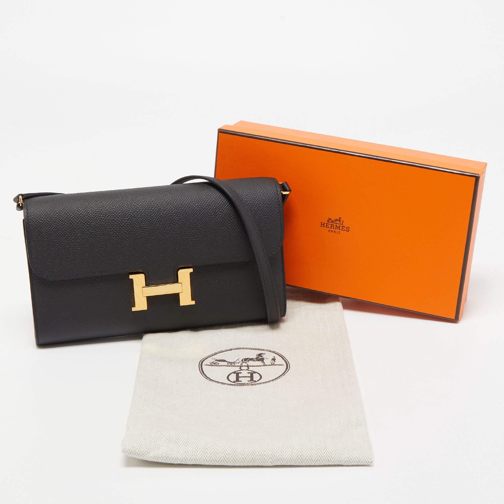 Hermes Black Epsom Leather Constance To Go Cavale Wallet 8