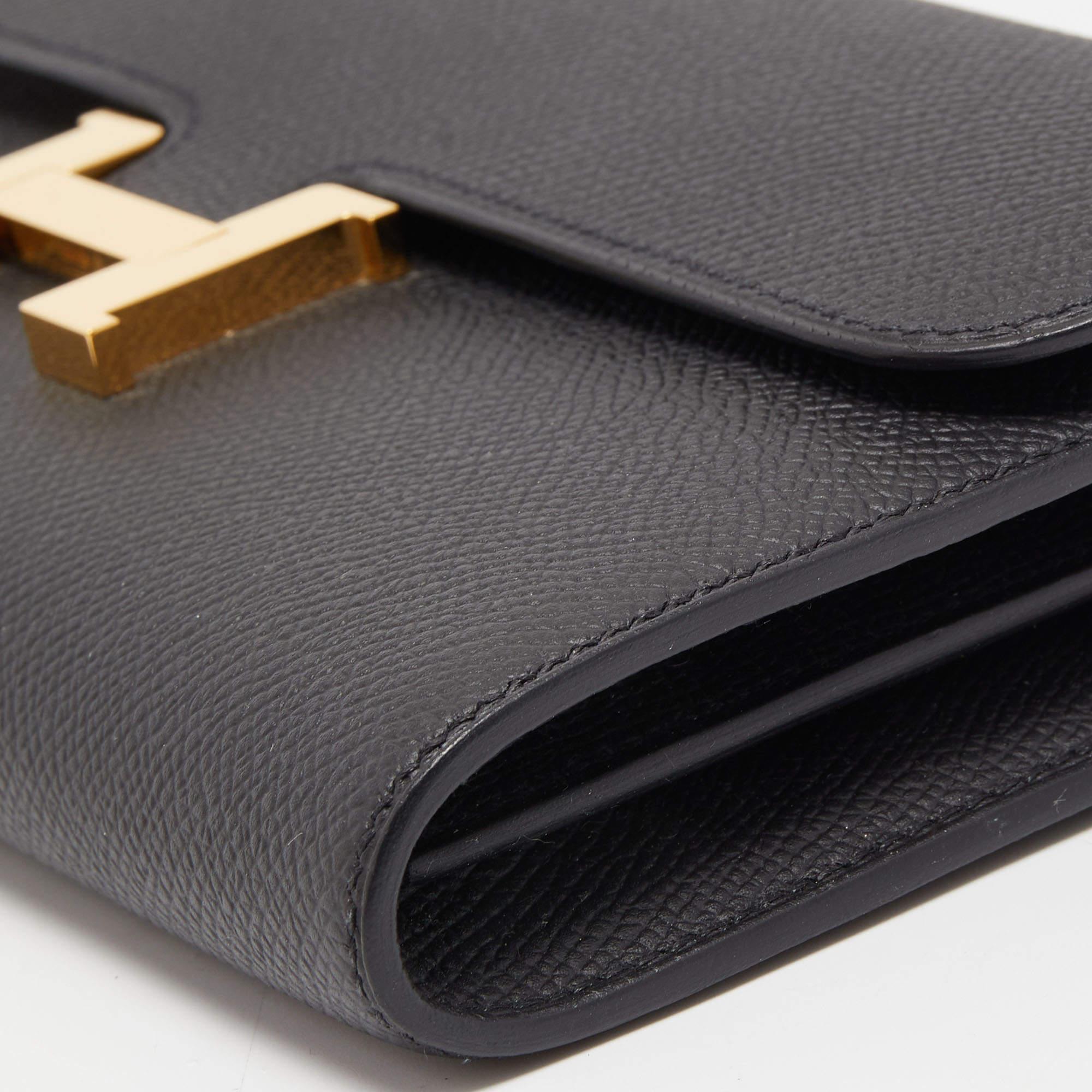 Hermes Black Epsom Leather Constance To Go Cavale Wallet 9
