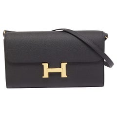 Hermes Black Epsom Leather Constance To Go Cavale Wallet