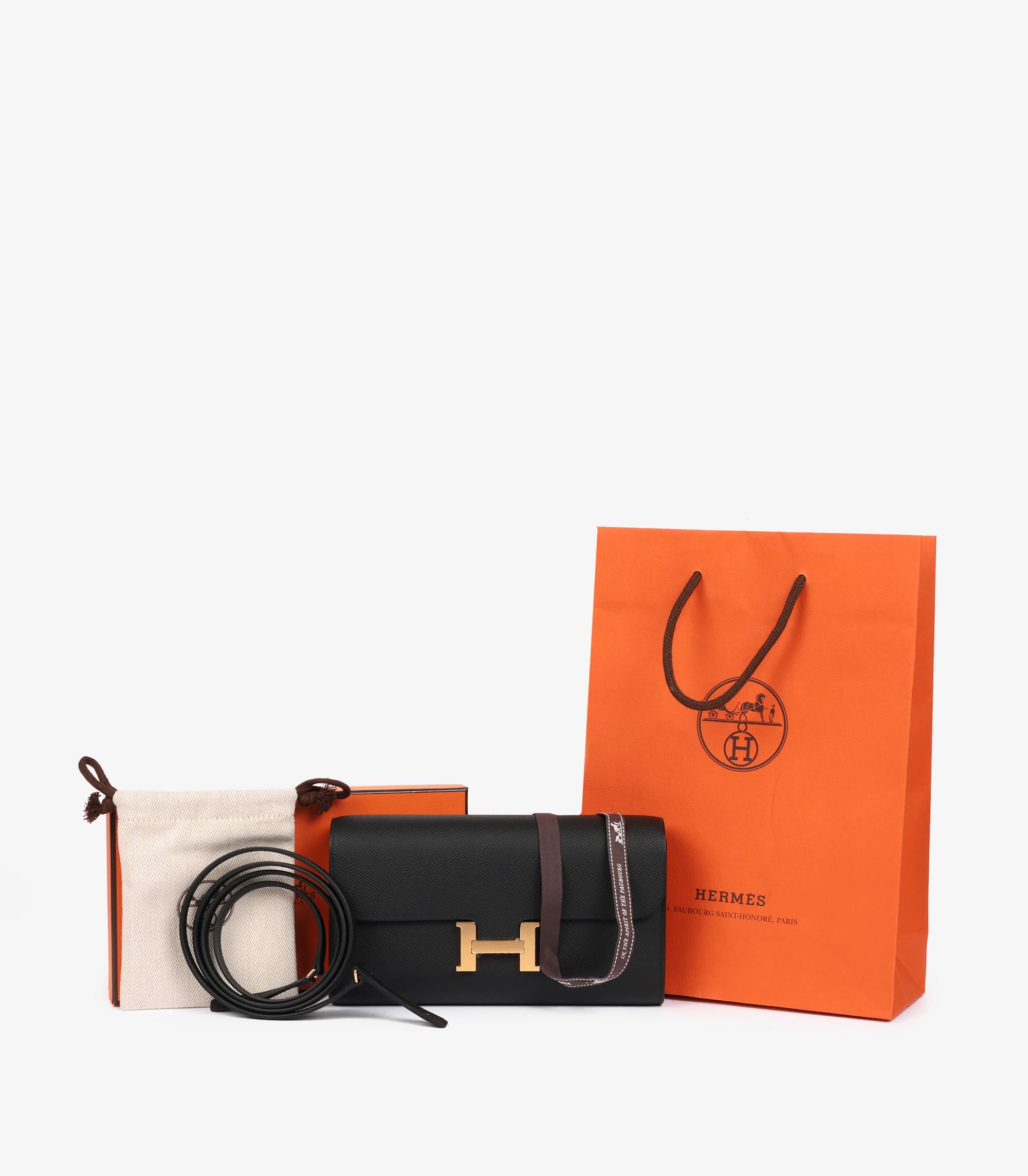 Hermès Black Epsom Leather Constance To Go Long Wallet For Sale 6