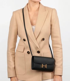 Hermès Black Epsom Leather Constance To Go Long Wallet