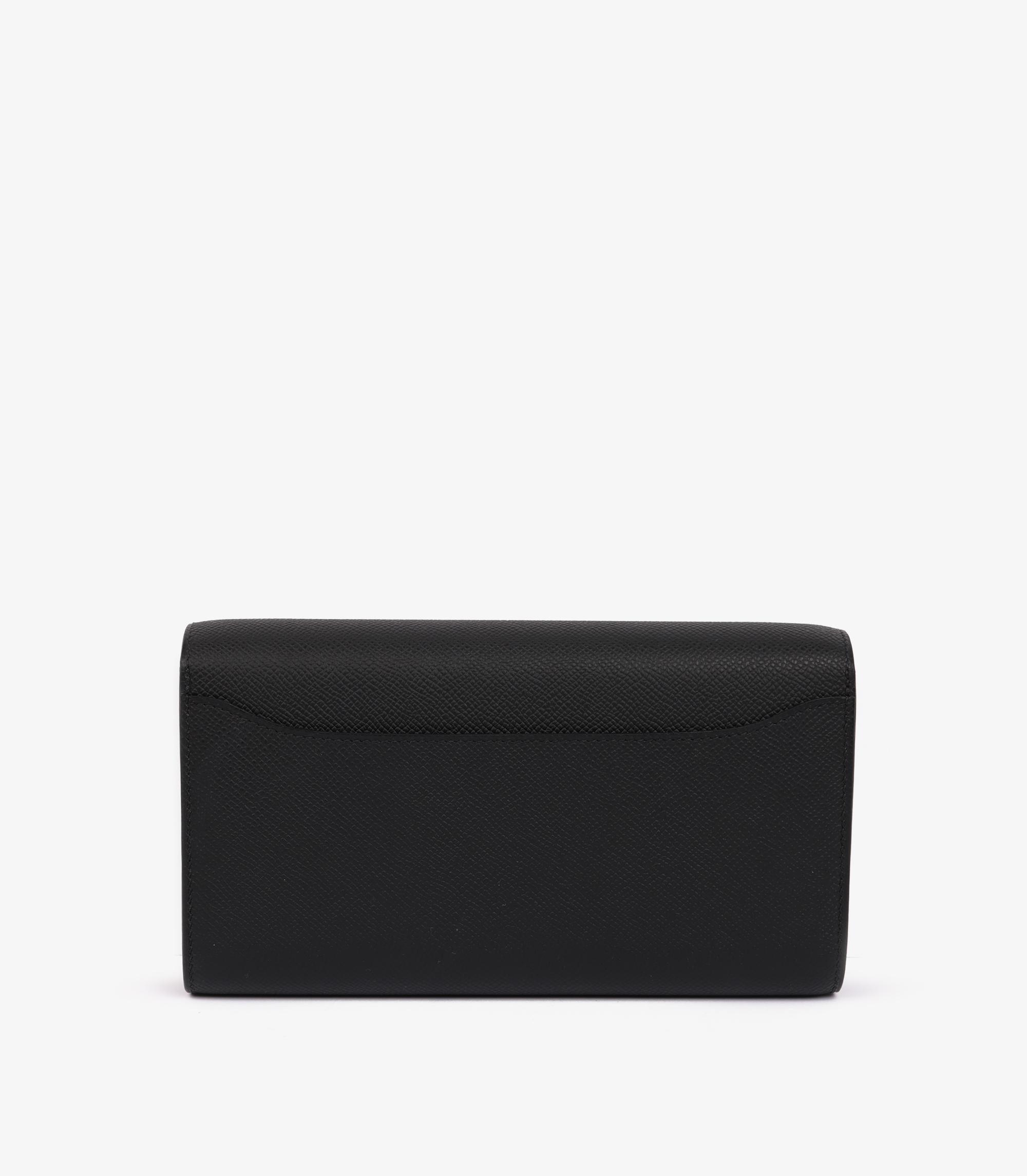 Hermès Black Epsom Leather Constance To Go Long Wallet In New Condition For Sale In Bishop's Stortford, Hertfordshire