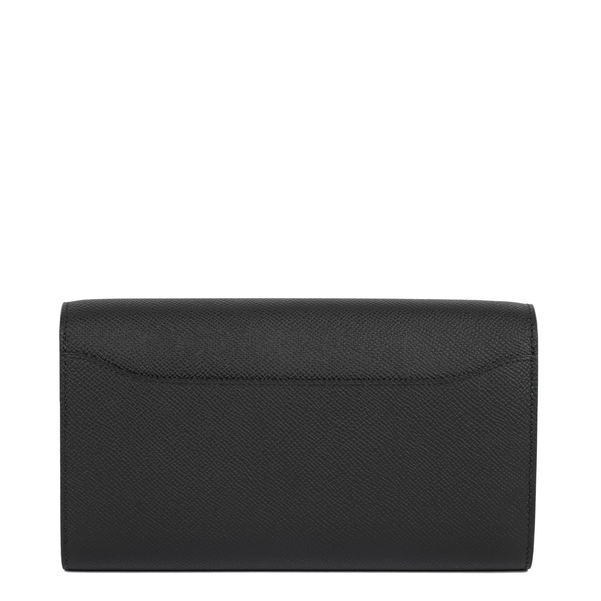 HERMÈS Black Epsom Leather Constance To Go Long Wallet 1