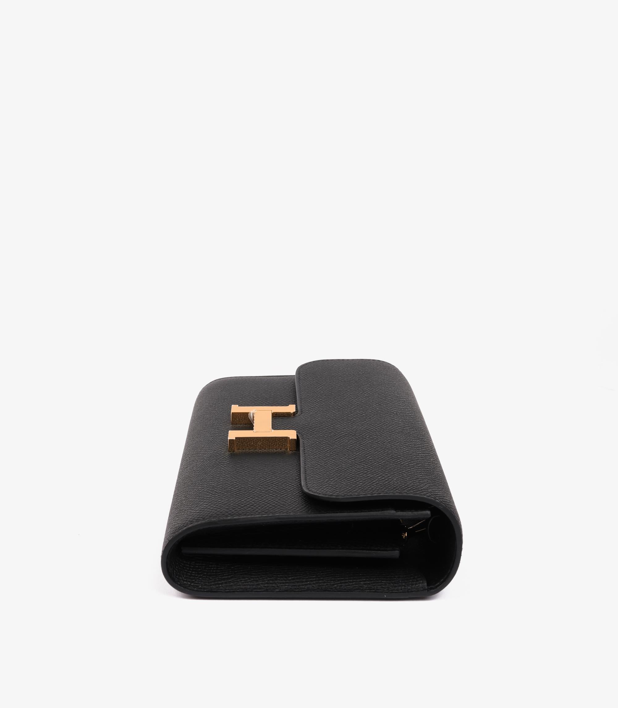 Hermès Black Epsom Leather Constance To Go Long Wallet For Sale 2