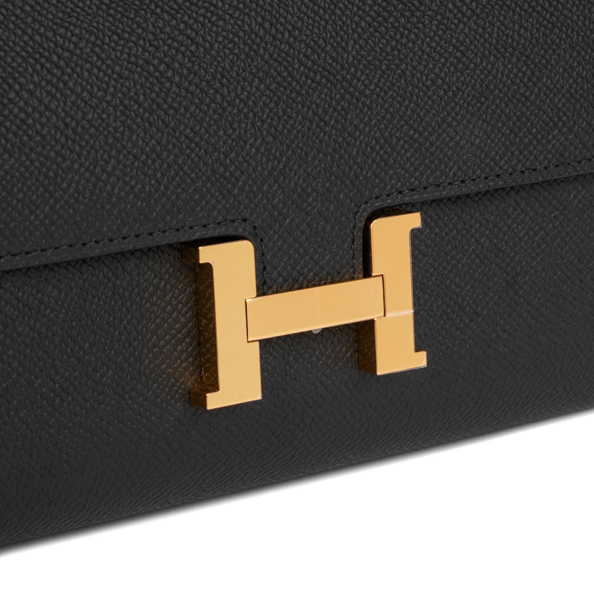 HERMÈS Black Epsom Leather Constance To Go Long Wallet 3