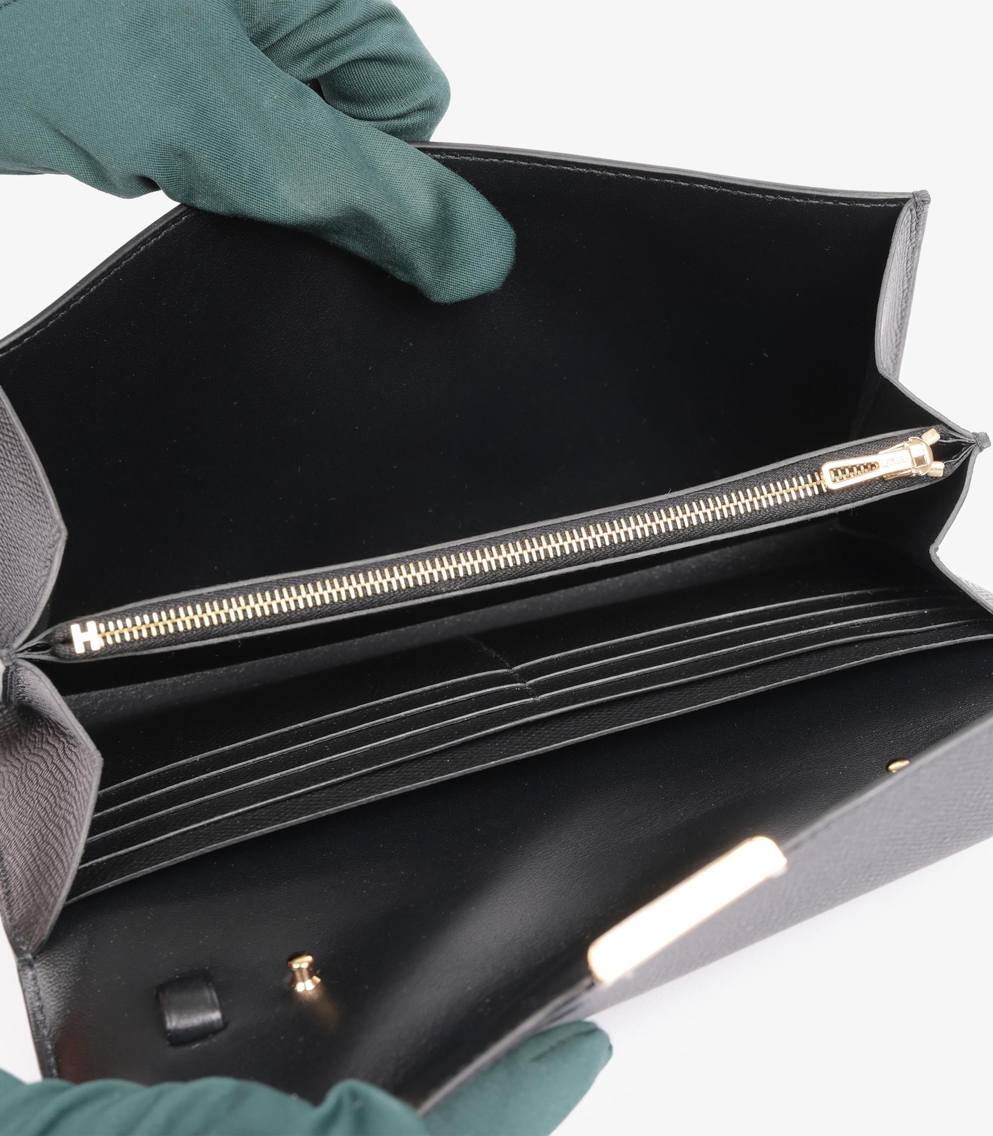 Hermès Black Epsom Leather Constance To Go Long Wallet For Sale 3