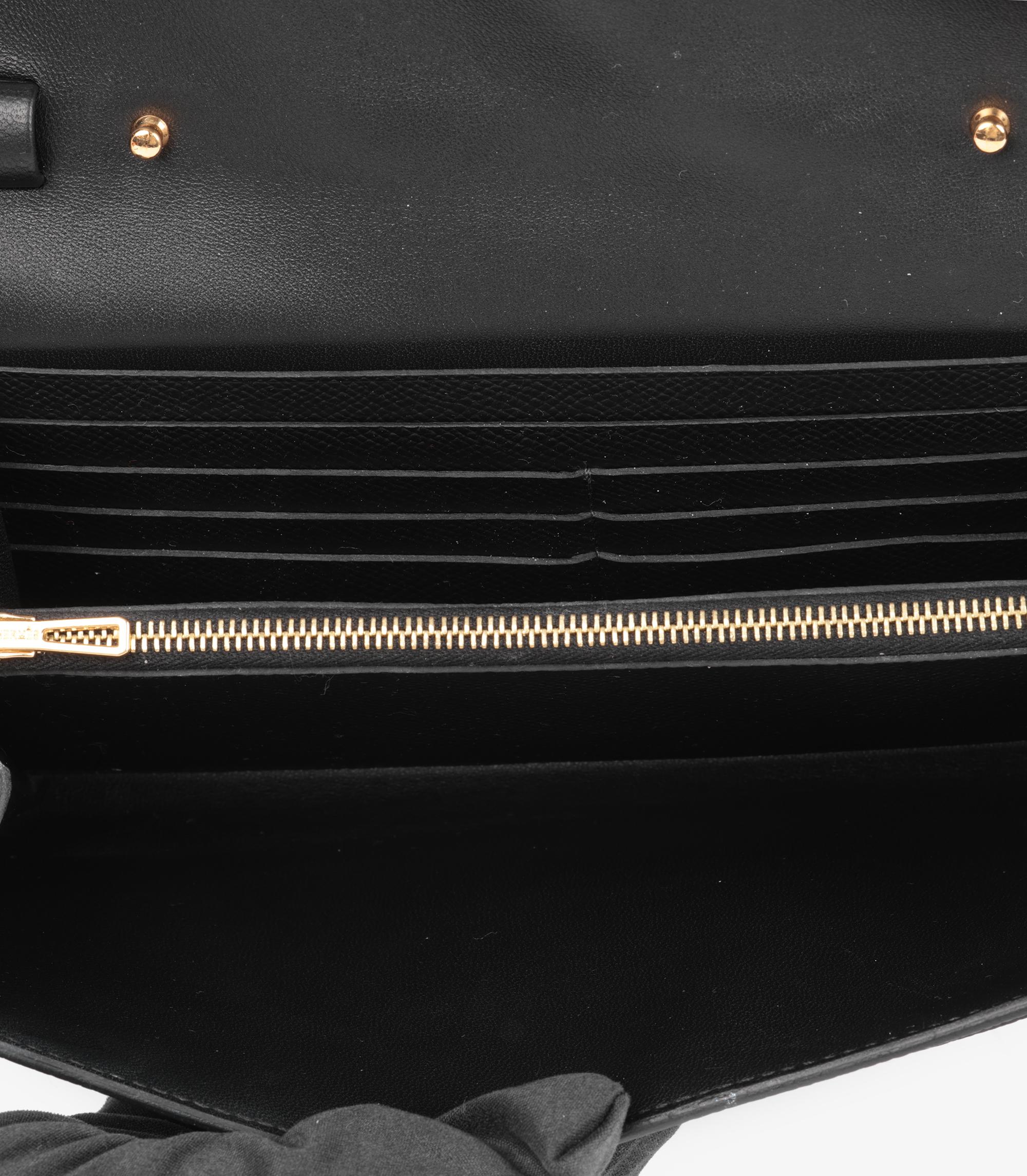 Cartera larga Hermès Constance To Go de piel Epsom negra en venta 3