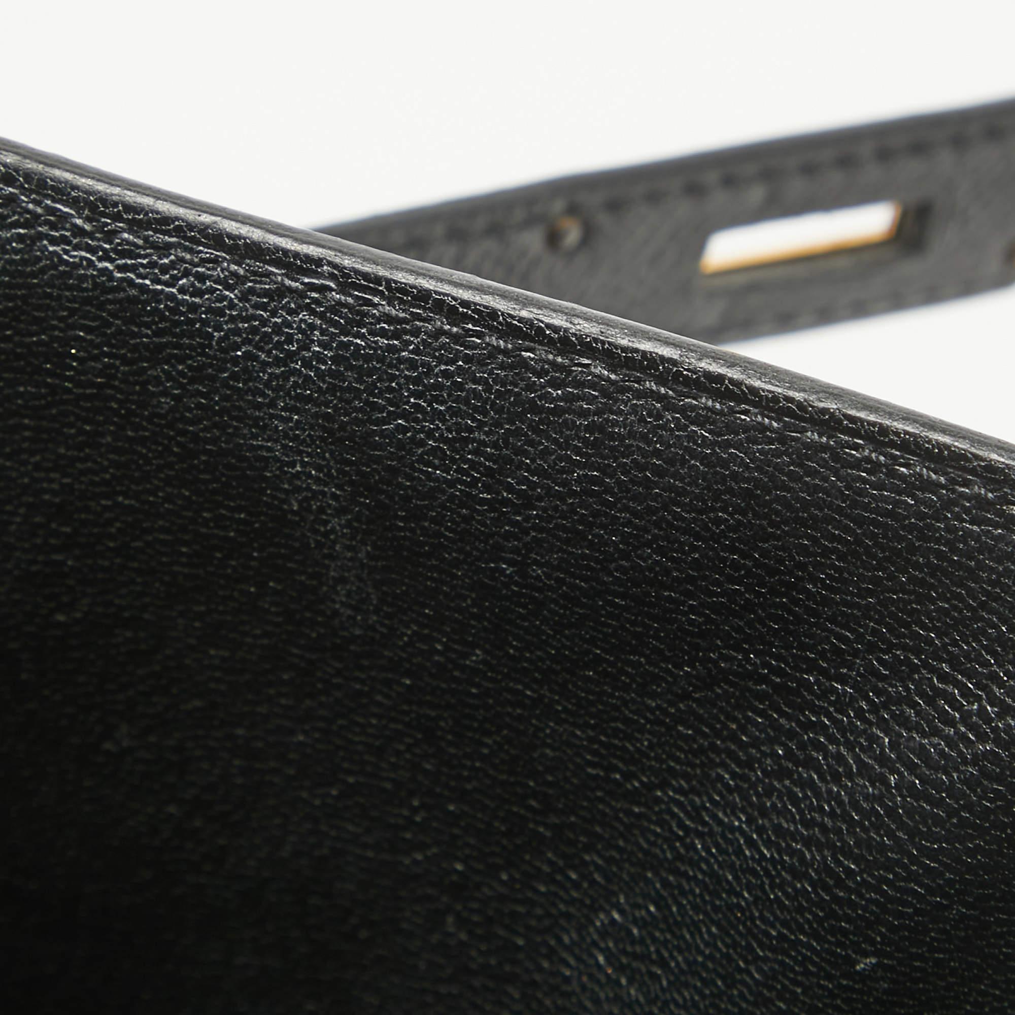Hermes Black Epsom Leather Gold Hardware Kelly Sellier 32 Bag 6