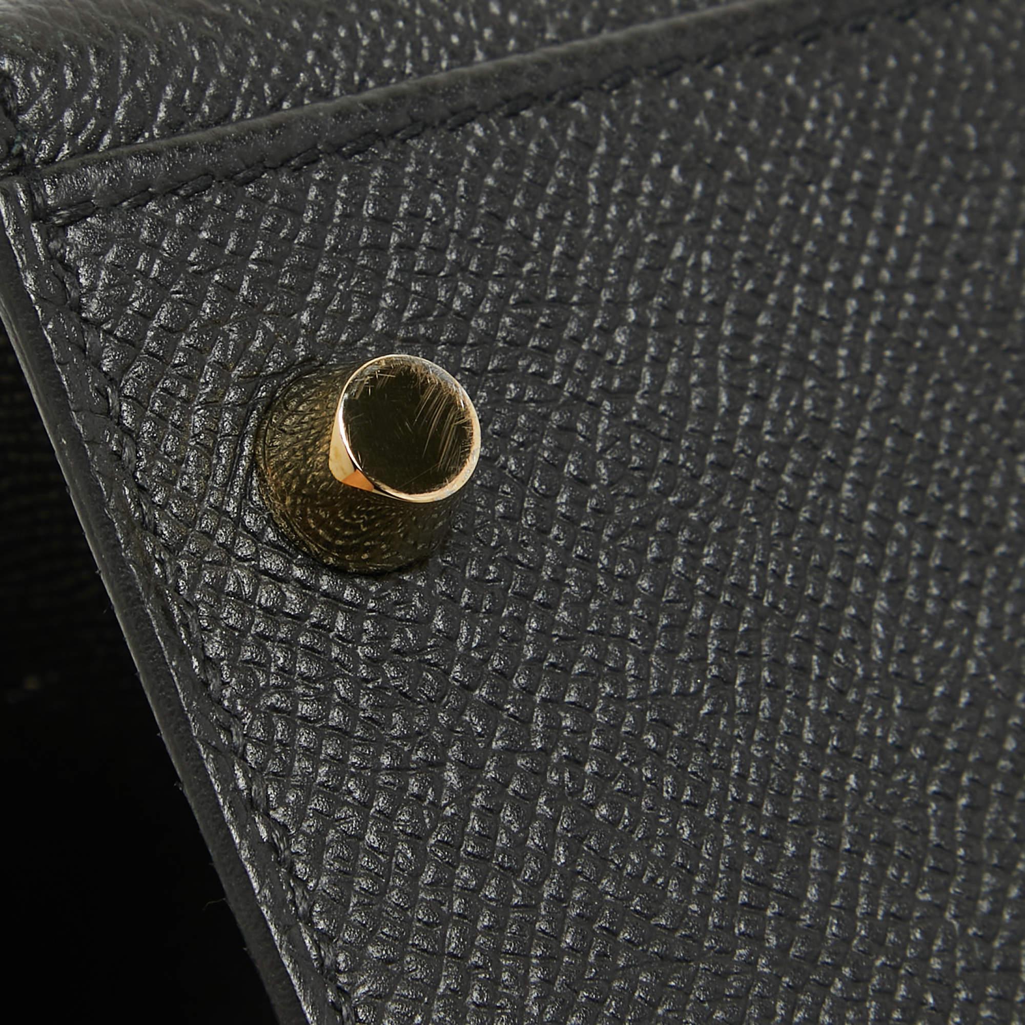 Hermes Black Epsom Leather Gold Hardware Kelly Sellier 32 Bag 1
