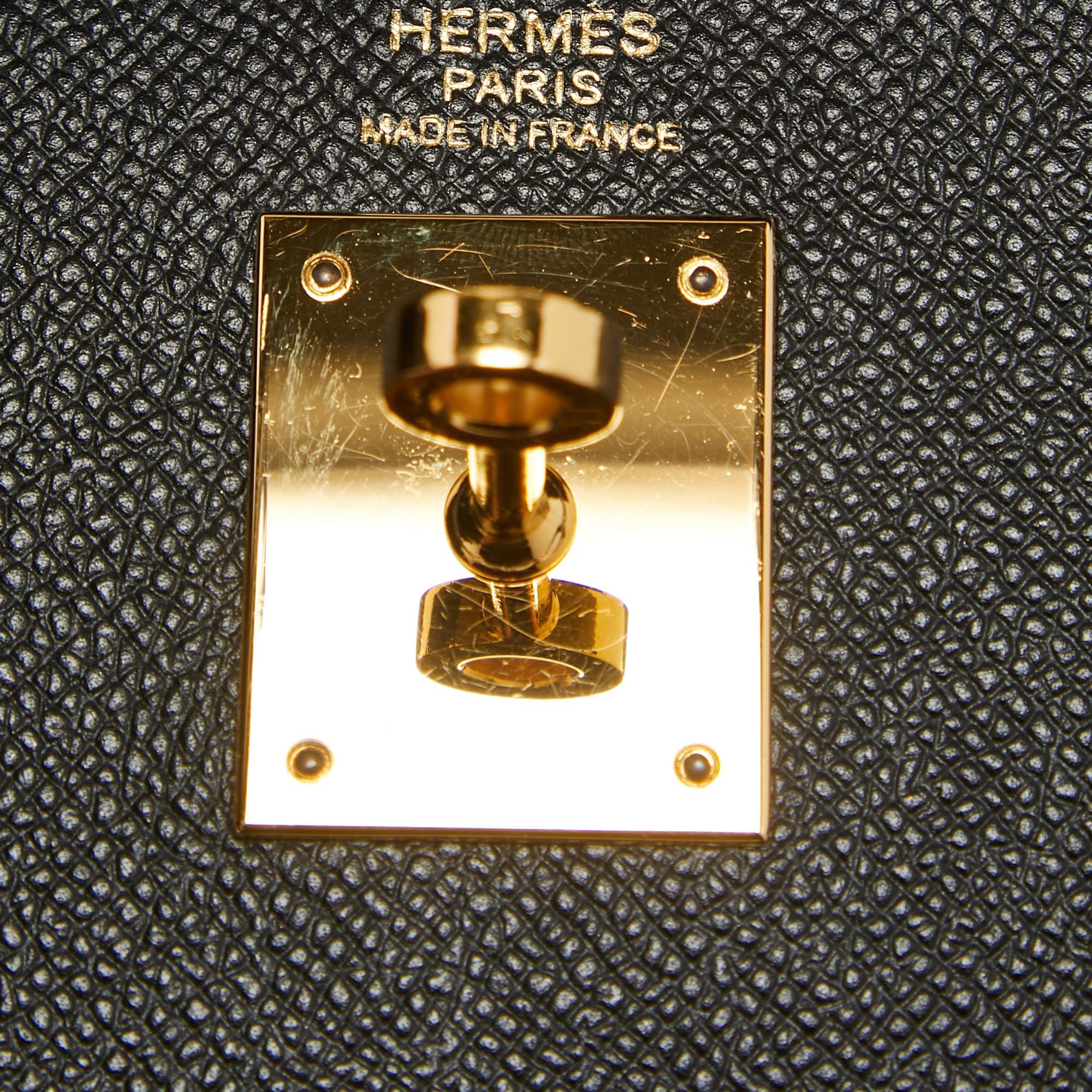 Hermes Black Epsom Leather Gold Hardware Kelly Sellier 32 Bag 5
