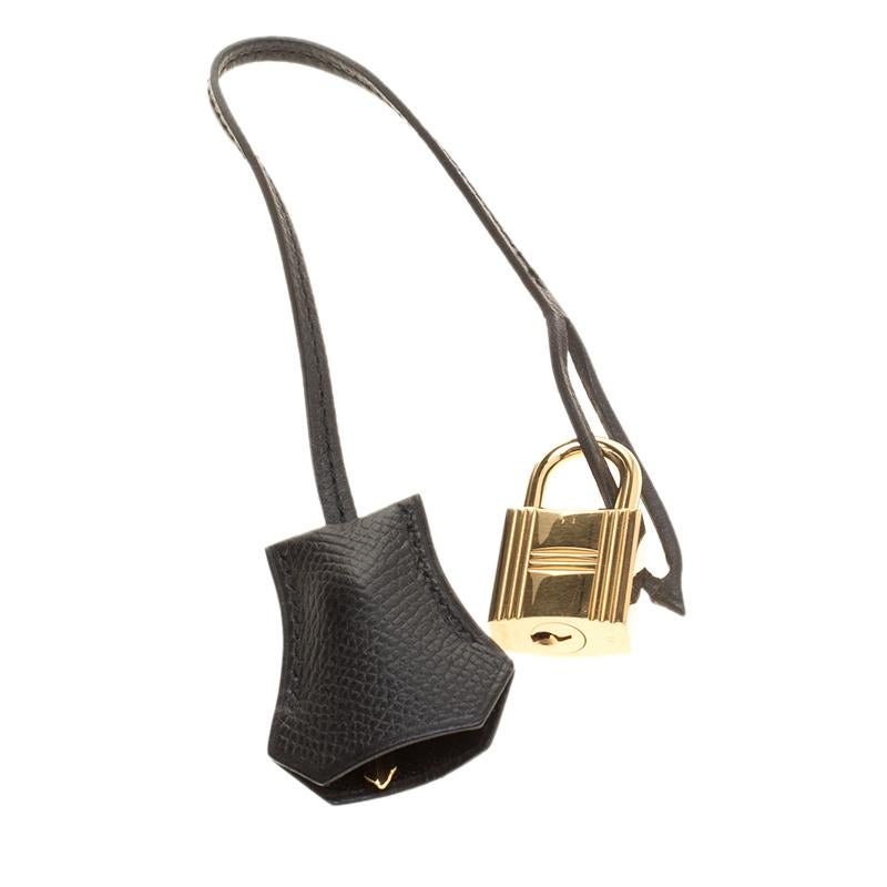Hermes Black Epsom Leather Gold Hardware Kelly Sellier 40 Bag 3