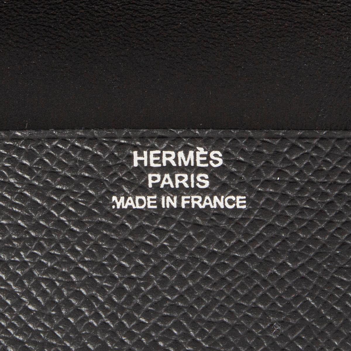 Black HERMES black Epsom leather GUERNESEY Credit Card Wallet