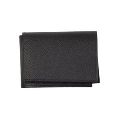 HERMES black Epsom leather GUERNESEY Credit Card Wallet