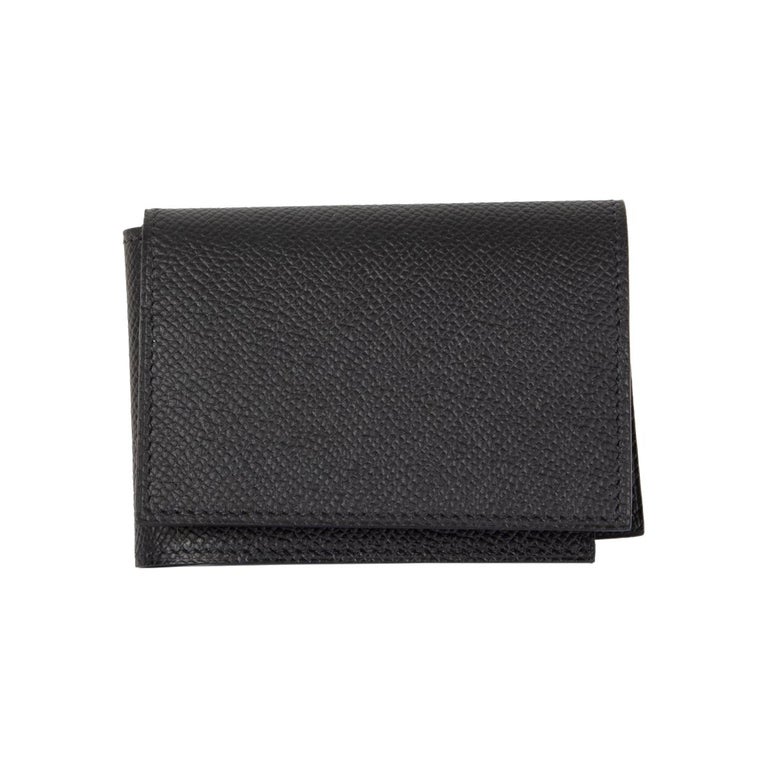 HERMES black Epsom leather GUERNESEY Credit Card Wallet at 1stDibs ...