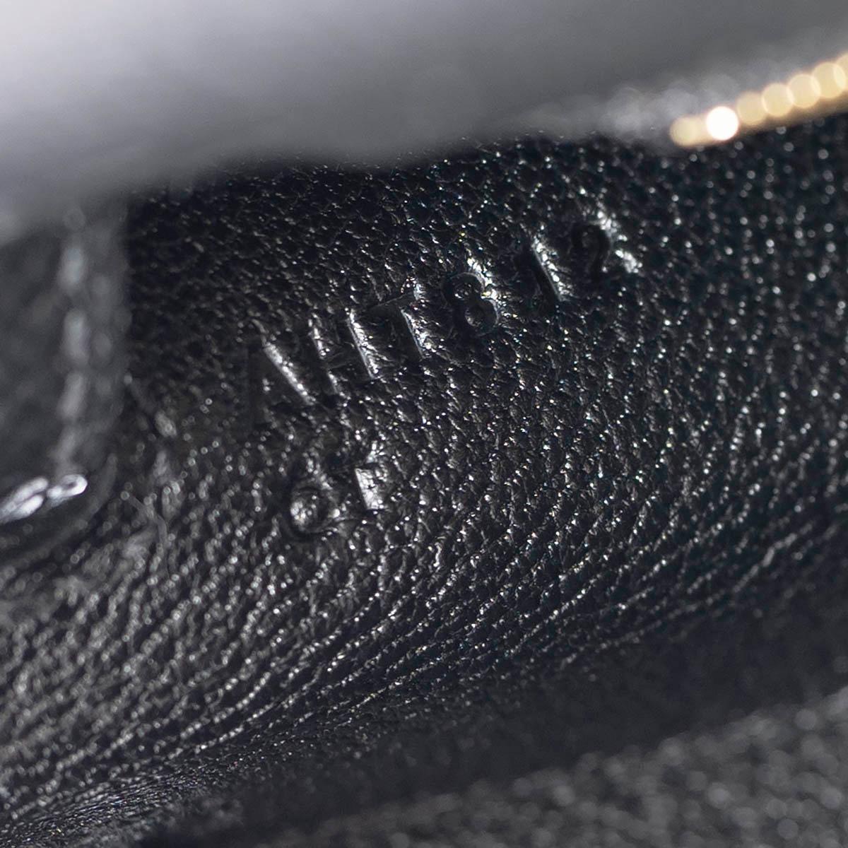 HERMES black Epsom leather KELLY 25 SELLIER Bag w Gold 4
