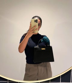 Hermès Black Epsom Leather Kelly 25cm Sellier