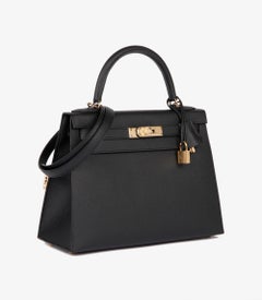 Hermès Black Epsom Leather Kelly 28cm Sellier