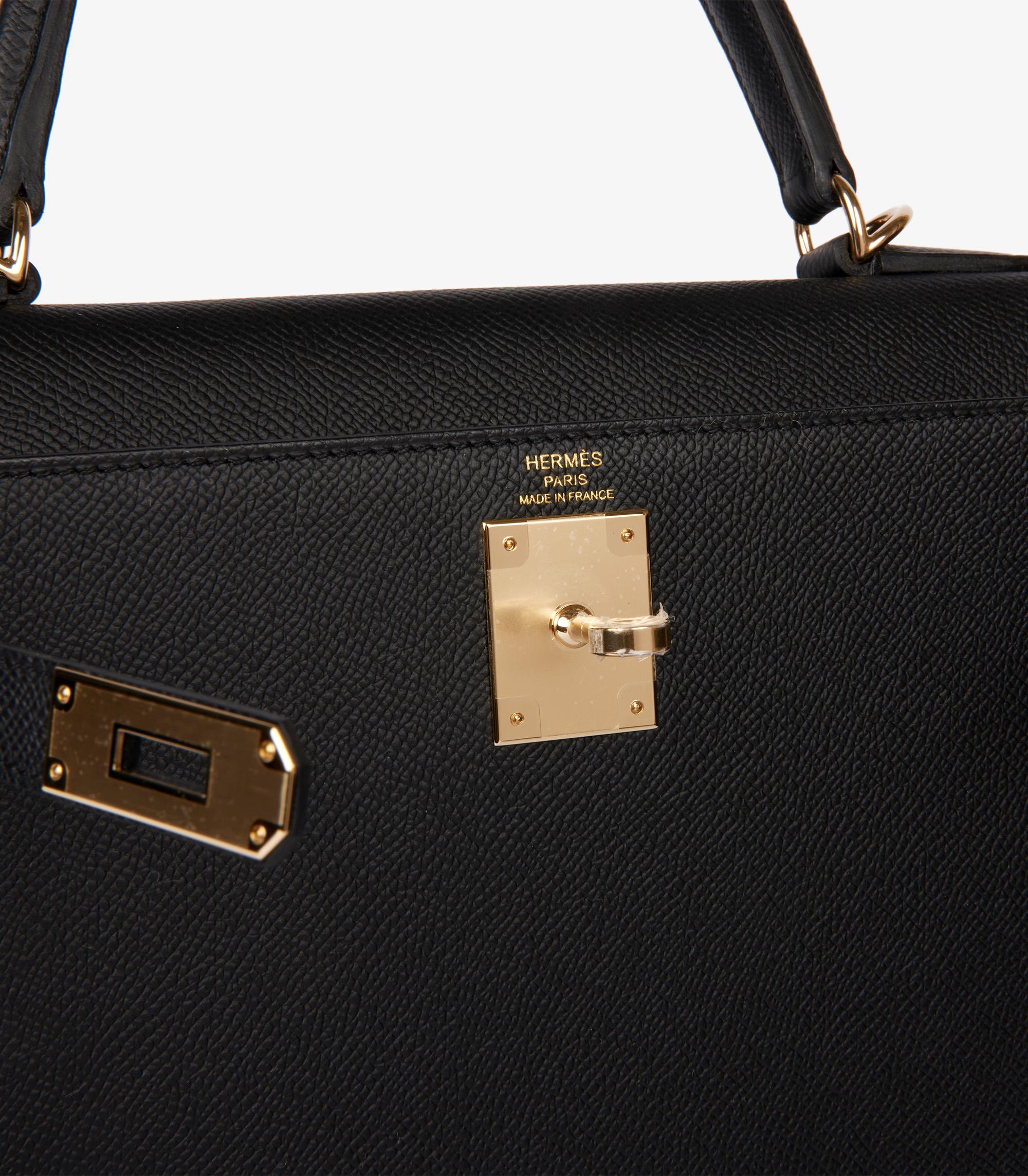 Hermès Black Epsom Leather Kelly 28cm Sellier 4