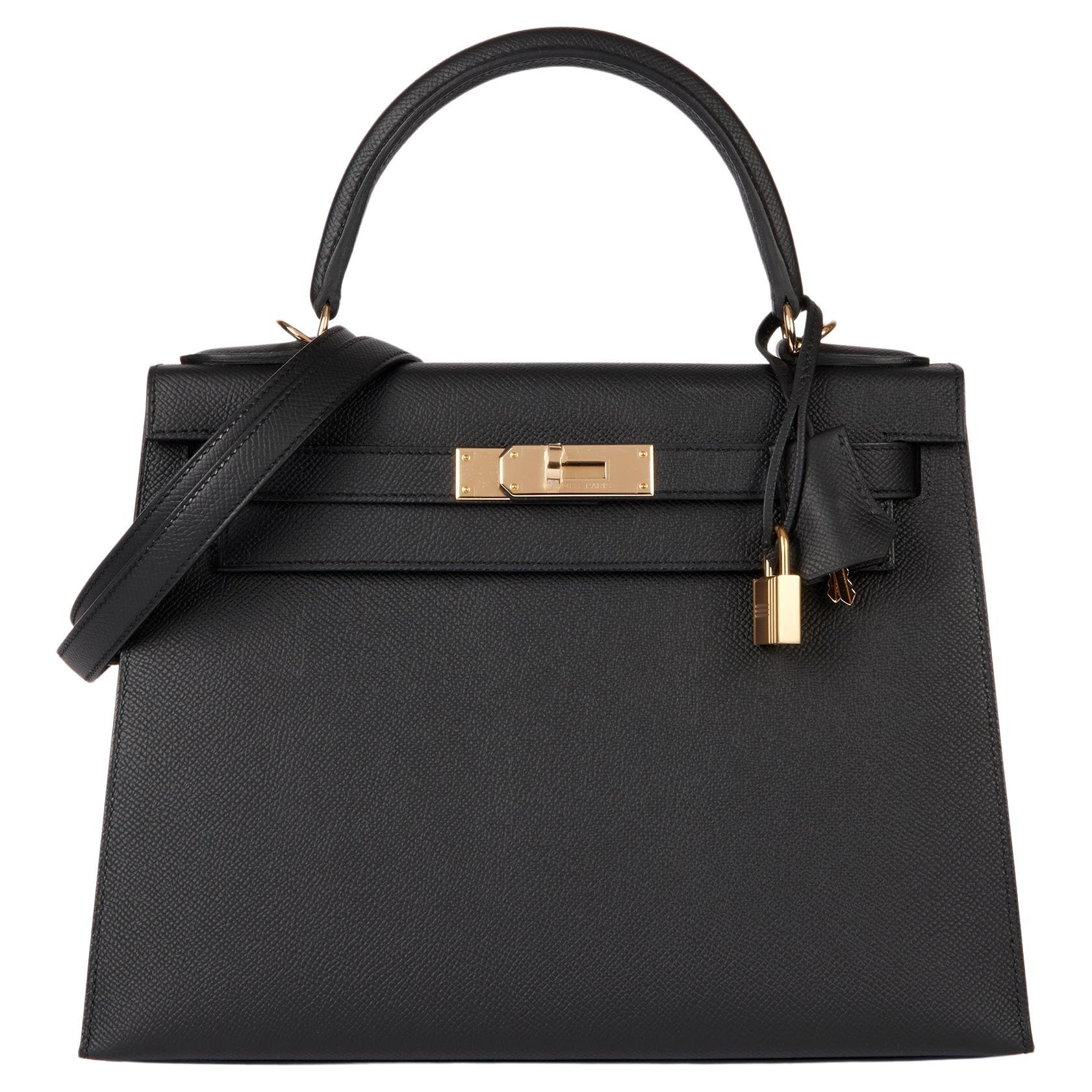 Hermès Black Epsom Leather Kelly 28cm Sellier
