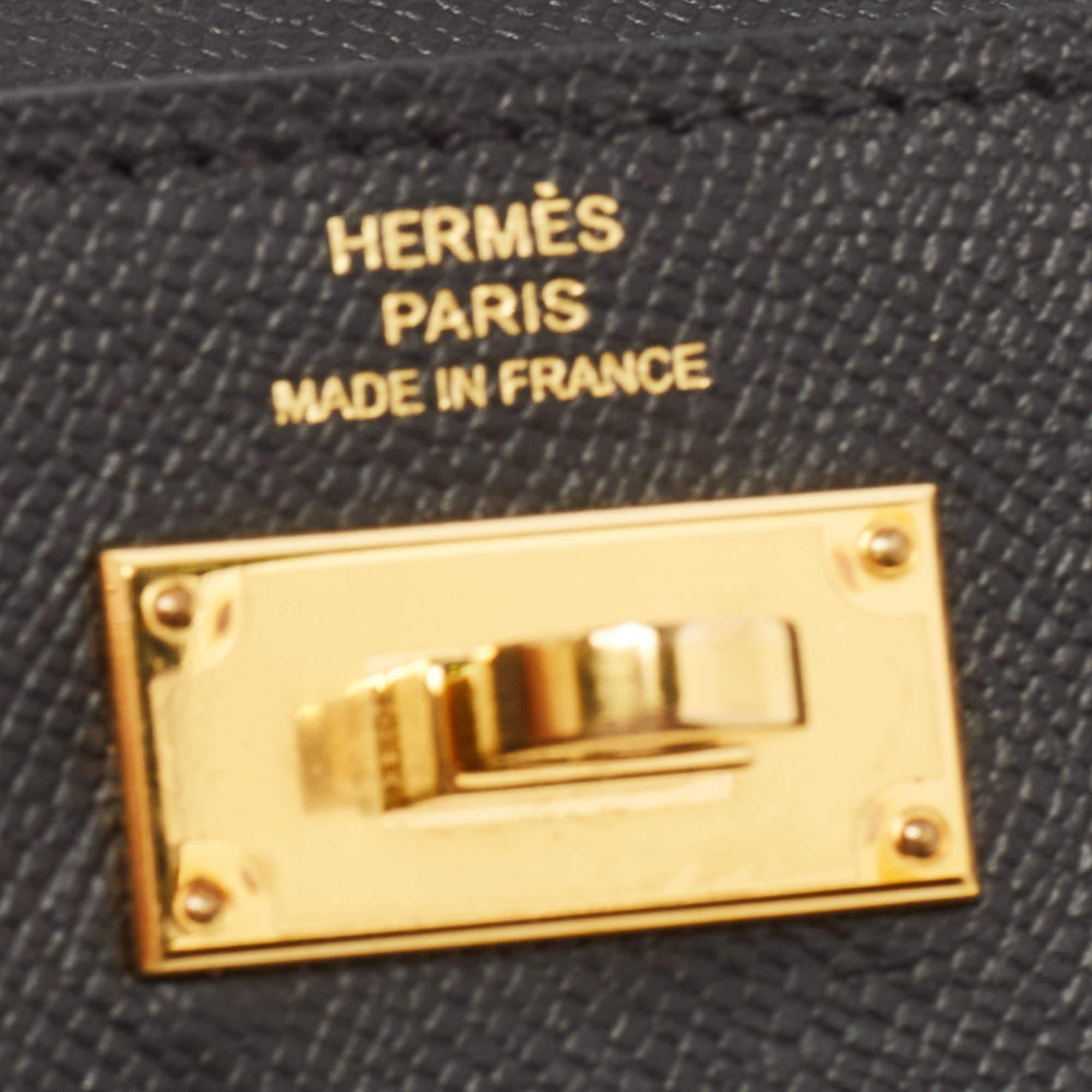 Hermes Black Epsom Leather Kelly Pocket Compact Wallet 7