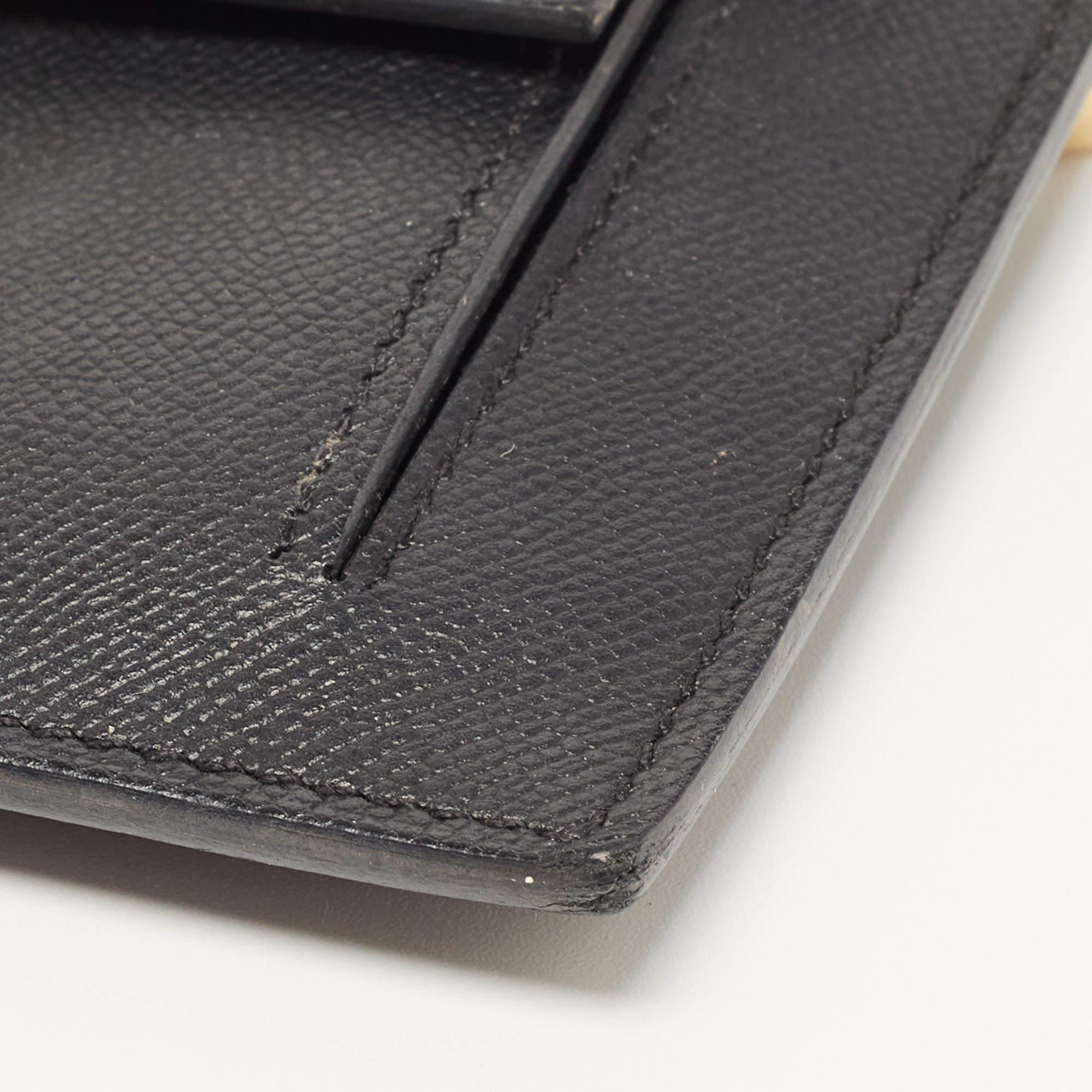 Hermes Black Epsom Leather Kelly Pocket Compact Wallet 1